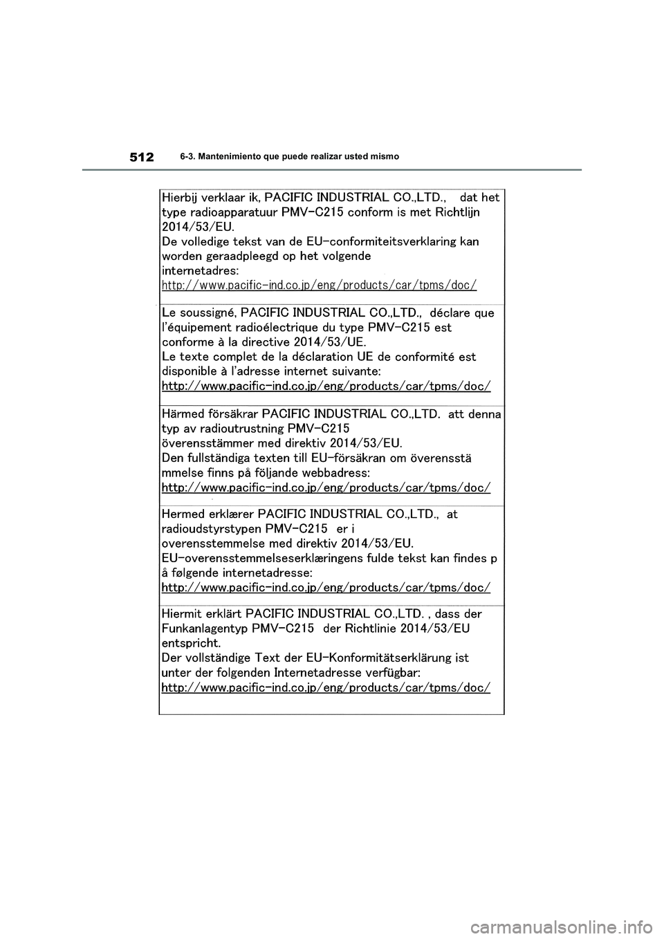 TOYOTA RAV4 2019  Manual del propietario (in Spanish) 5126-3. Mantenimiento que puede realizar usted mismo 