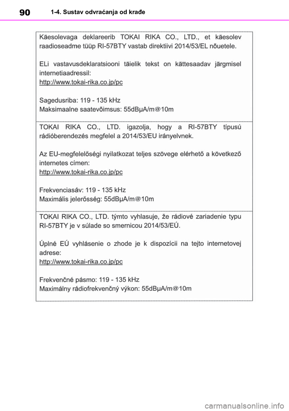 TOYOTA RAV4 2019 Upute Za Rukovanje (in Croatian) 901-4. Sustav odvraćanja od krađe TOYOTA RAV4 2019 Upute Za Rukovanje (in Croatian) 901-4. Sustav odvraćanja od krađe