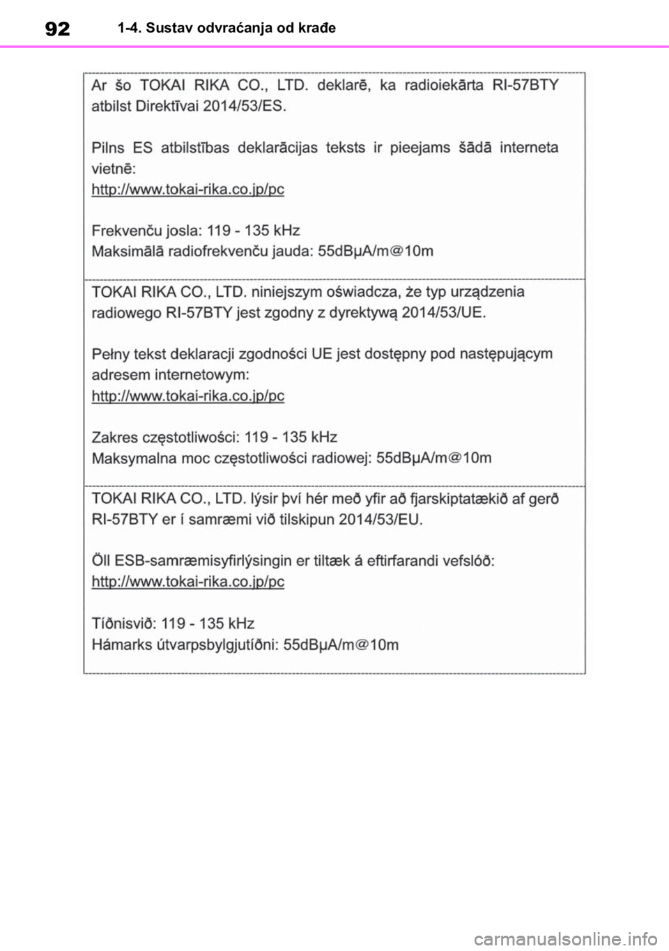 TOYOTA RAV4 2019 Upute Za Rukovanje (in Croatian) 921-4. Sustav odvraćanja od krađe TOYOTA RAV4 2019 Upute Za Rukovanje (in Croatian) 921-4. Sustav odvraćanja od krađe