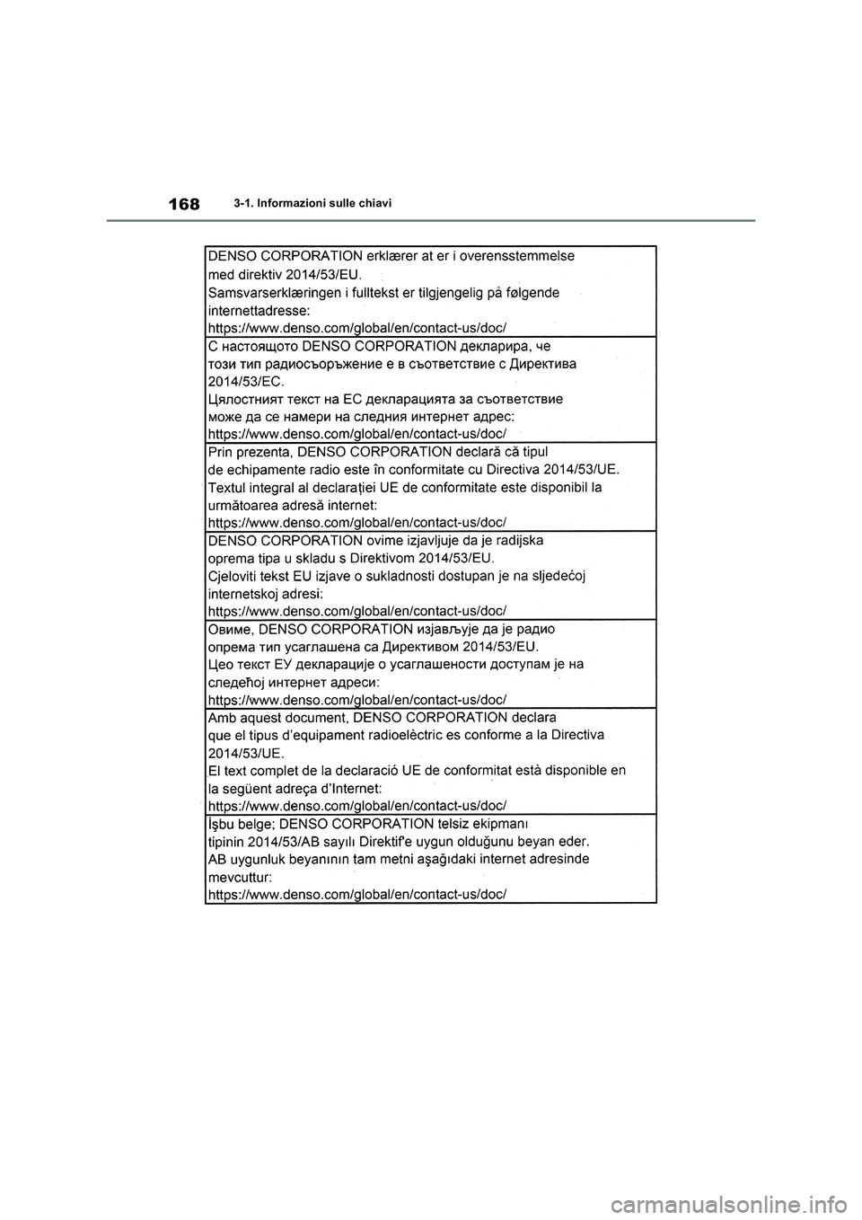 TOYOTA RAV4 2019  Manuale duso (in Italian) 1683-1. Informazioni sulle chiavi 