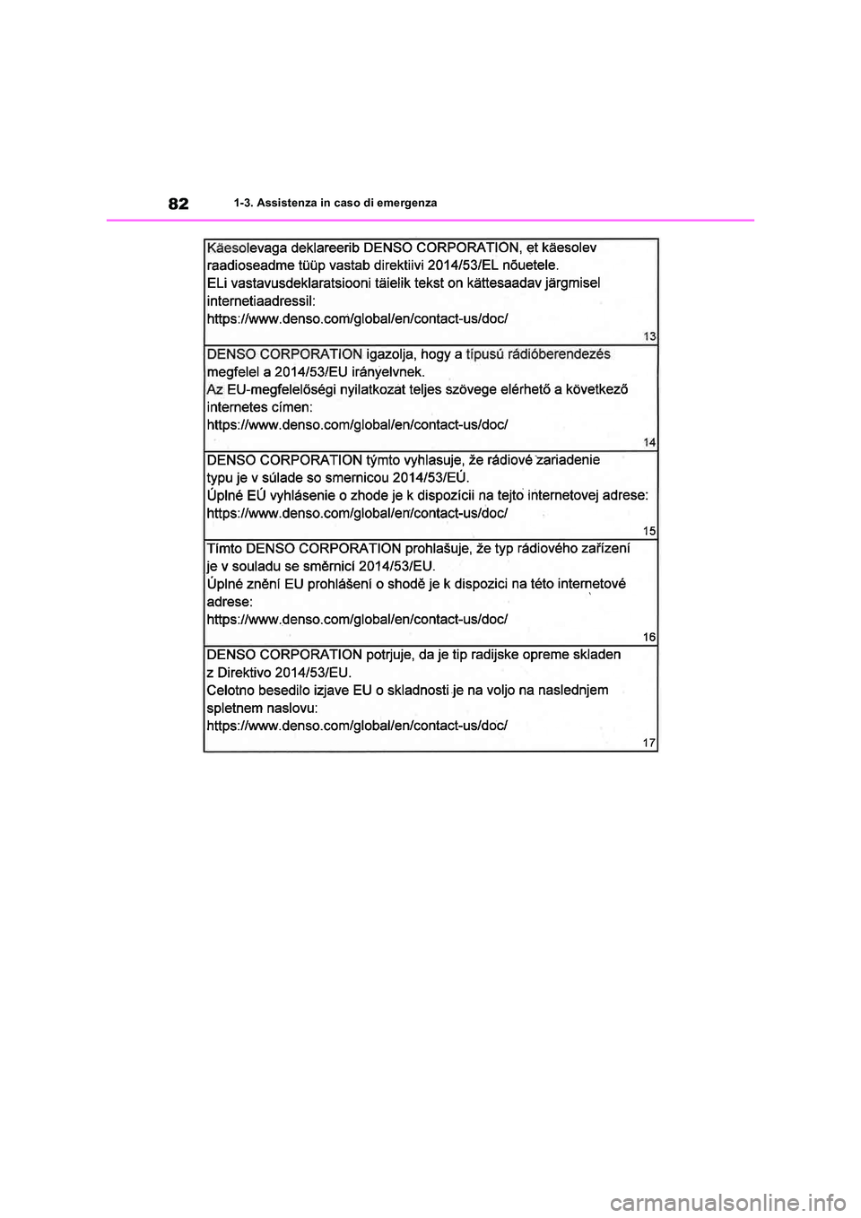 TOYOTA RAV4 2019  Manuale duso (in Italian) 821-3. Assistenza in caso di emergenza 