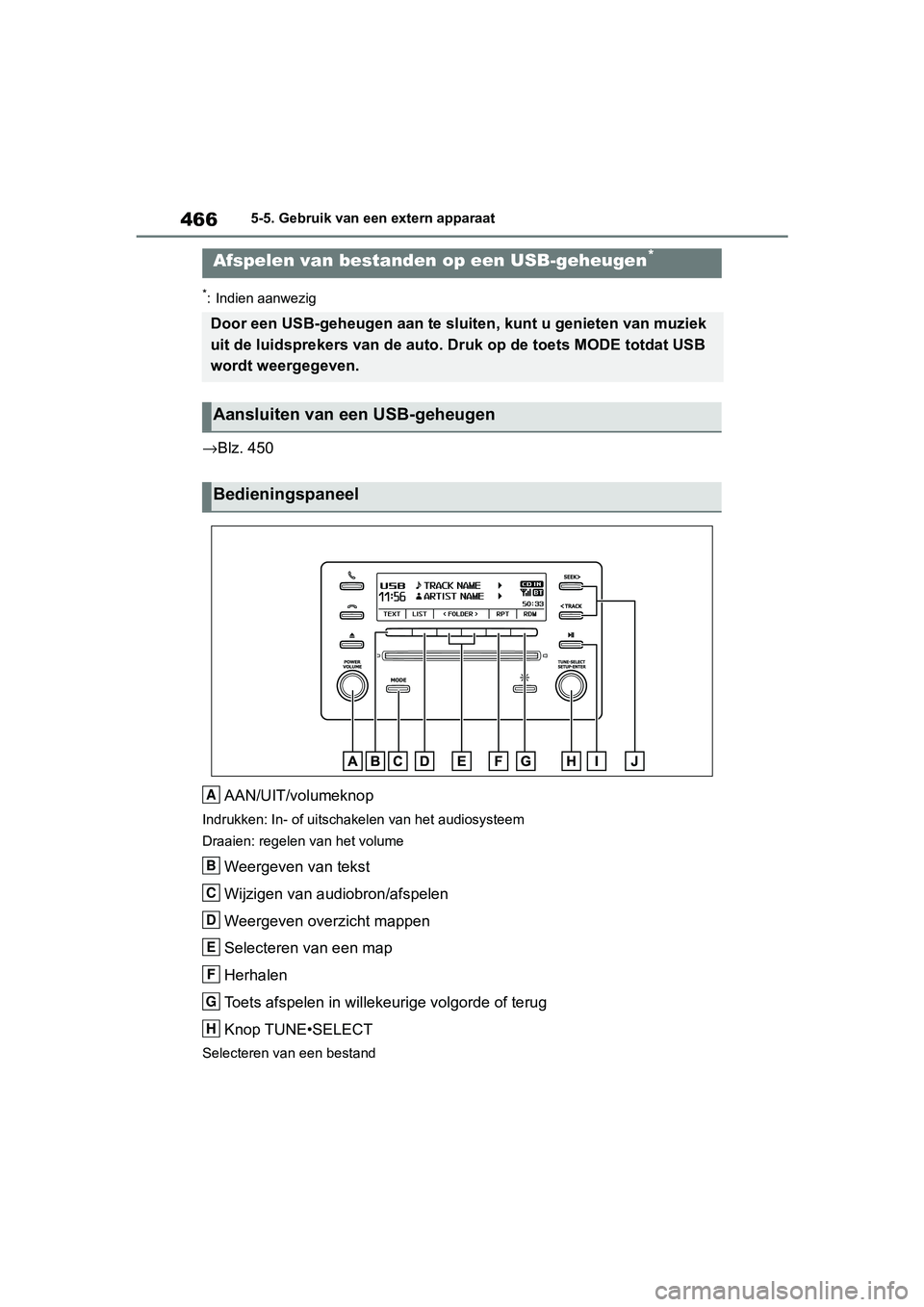 TOYOTA RAV4 2019 Instructieboekje (in Dutch) 4665-5. Gebruik van een extern apparaat
*: Indien aanwezig
→Blz. 450
AAN/UIT/volumeknop
Indrukken: In- of uitscha kelen van het audiosysteem
Draaien: regelen van het volume
Weergeven van tekst
Wijzi TOYOTA RAV4 2019 Instructieboekje (in Dutch) 4665-5. Gebruik van een extern apparaat
*: Indien aanwezig
→Blz. 450
AAN/UIT/volumeknop
Indrukken: In- of uitscha kelen van het audiosysteem
Draaien: regelen van het volume
Weergeven van tekst
Wijzi
