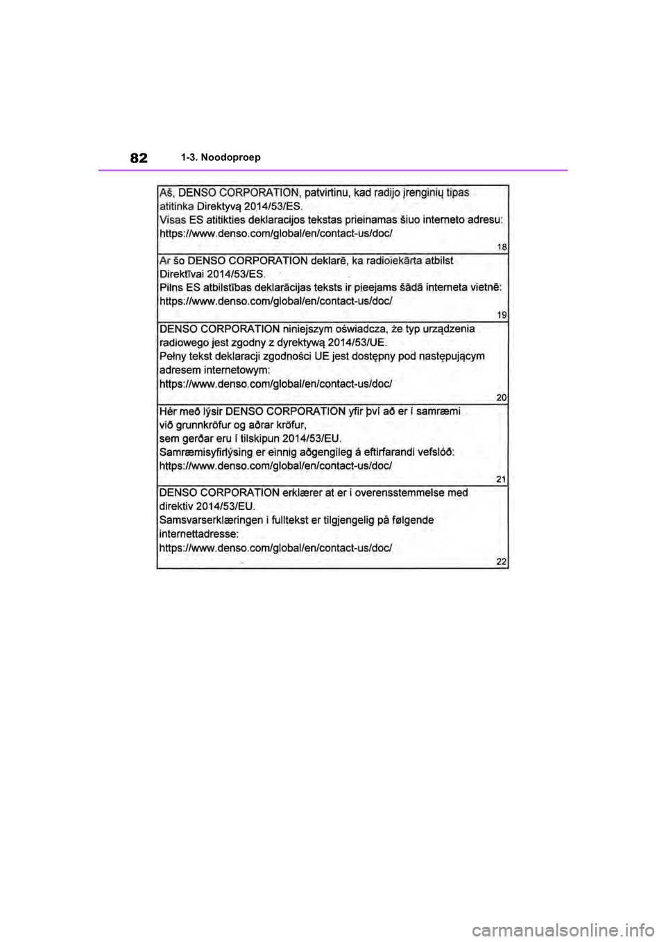 TOYOTA RAV4 2019  Instructieboekje (in Dutch) 821-3. Noodoproep
pM_RAV4_OM_OM42D03E_(EE).book  Page 82  Wednesday, March 20, 2019  2:08 PM 