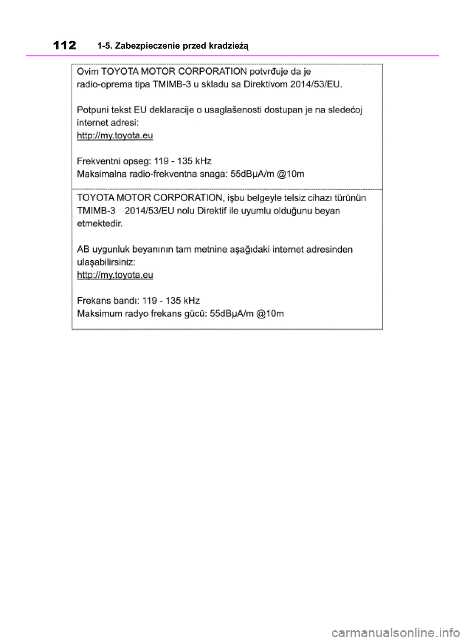 TOYOTA RAV4 2019  Instrukcja obsługi (in Polish) 1121-5. Zabezpieczenie przed kradzie˝à
48 RAV4 HV OM42C86E  19/11/19  11:35  Page 112 