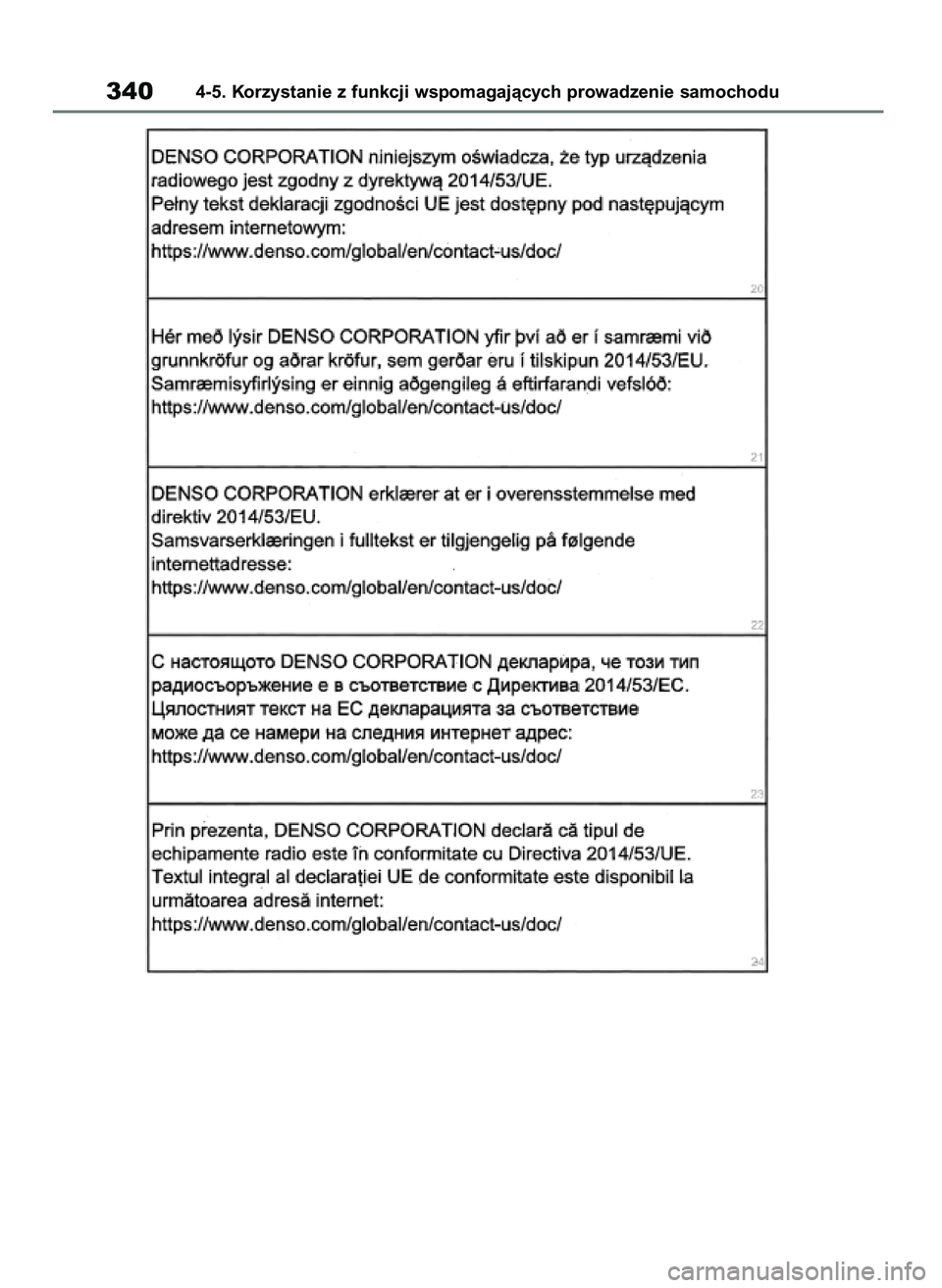 TOYOTA RAV4 2019  Instrukcja obsługi (in Polish) 3404-5. Korzystanie z funkcji wspomagajàcych prowadzenie samochodu
48 RAV4 HV OM42C86E  19/11/19  11:38  Page 340 