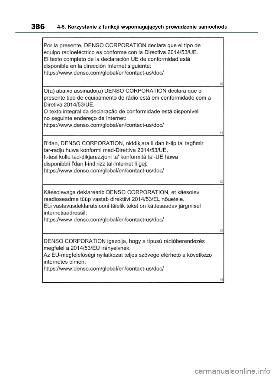 TOYOTA RAV4 2019 Instrukcja obsługi (in Polish) 3864-5. Korzystanie z funkcji wspomagajàcych prowadzenie samochodu
48 RAV4 HV OM42C86E 19/11/19 11:39 Page 386 TOYOTA RAV4 2019 Instrukcja obsługi (in Polish) 3864-5. Korzystanie z funkcji wspomagajàcych prowadzenie samochodu
48 RAV4 HV OM42C86E 19/11/19 11:39 Page 386