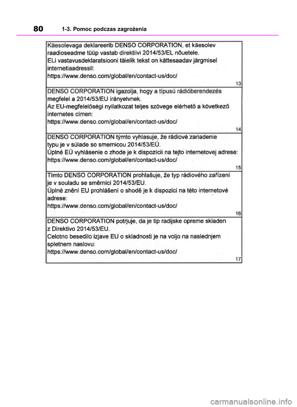 TOYOTA RAV4 2019 Instrukcja obsługi (in Polish) 801-3. Pomoc podczas zagro˝enia
48 RAV4 HV OM42C86E 19/11/19 11:35 Page 80 TOYOTA RAV4 2019 Instrukcja obsługi (in Polish) 801-3. Pomoc podczas zagro˝enia
48 RAV4 HV OM42C86E 19/11/19 11:35 Page 80