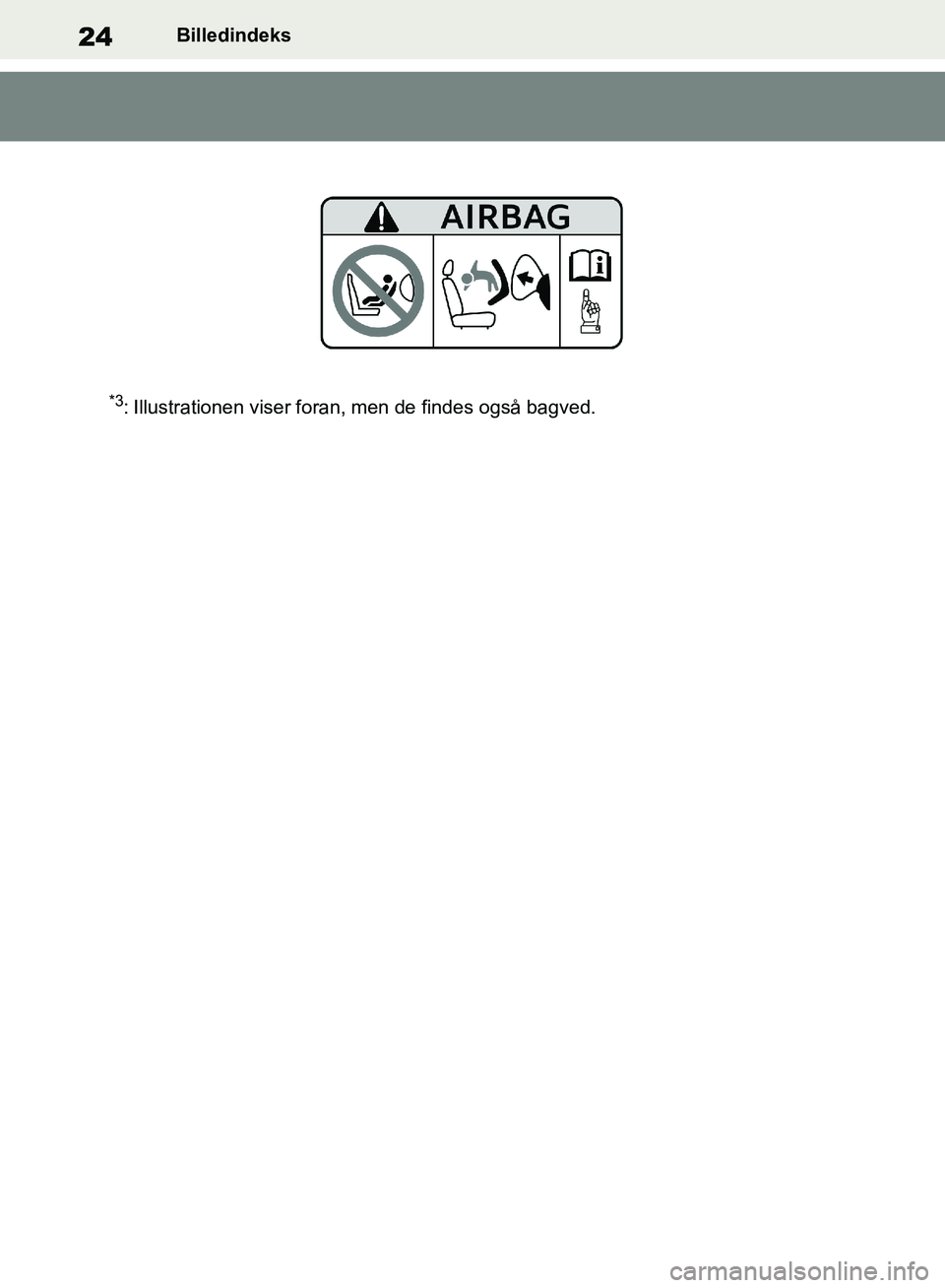 TOYOTA RAV4 2018 Brugsanvisning (in Danish) 24Billedindeks
*3: Illustrationen viser foran, men de findes også bagved.
OM42B34DK.book Page 24 Thursday, November 22, 2018 3:41 PM TOYOTA RAV4 2018 Brugsanvisning (in Danish) 24Billedindeks
*3: Illustrationen viser foran, men de findes også bagved.
OM42B34DK.book Page 24 Thursday, November 22, 2018 3:41 PM