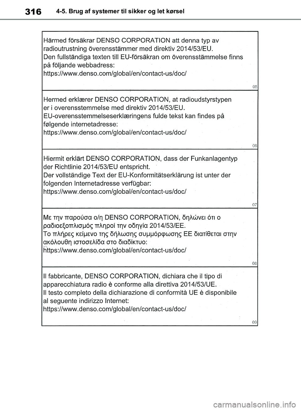 TOYOTA RAV4 2018 Brugsanvisning (in Danish) 3164-5. Brug af systemer til sikker og let kørsel
OM42B34DK.book Page 316 Thursday, November 22, 2018 3:41 PM TOYOTA RAV4 2018 Brugsanvisning (in Danish) 3164-5. Brug af systemer til sikker og let kørsel
OM42B34DK.book Page 316 Thursday, November 22, 2018 3:41 PM