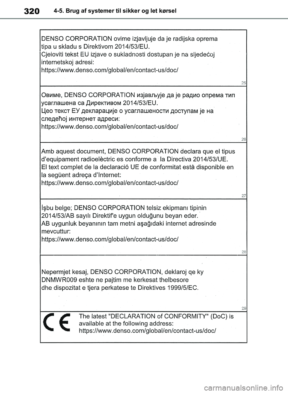 TOYOTA RAV4 2018 Brugsanvisning (in Danish) 3204-5. Brug af systemer til sikker og let kørsel
OM42B34DK.book Page 320 Thursday, November 22, 2018 3:41 PM TOYOTA RAV4 2018 Brugsanvisning (in Danish) 3204-5. Brug af systemer til sikker og let kørsel
OM42B34DK.book Page 320 Thursday, November 22, 2018 3:41 PM