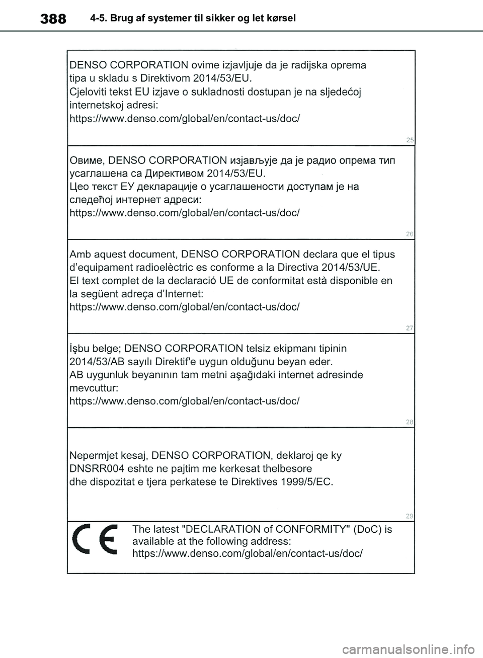 TOYOTA RAV4 2018  Brugsanvisning (in Danish) 3884-5. Brug af systemer til sikker og let kørsel
OM42B34DK.book  Page 388  Thursday, November 22, 2018  3:41 PM 