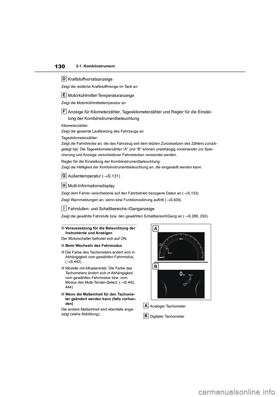 TOYOTA RAV4 2018 Betriebsanleitungen (in German) 1302-1. Kombiinstrument
Kraftstoffvorratsanzeige
Zeigt die restliche Kraftstoffmenge im Tank an
Motorkühlmittel-Temperaturanzeige
Zeigt die Motorkühlmitteltemperatur an
Anzeige für Kilometerzähler TOYOTA RAV4 2018 Betriebsanleitungen (in German) 1302-1. Kombiinstrument
Kraftstoffvorratsanzeige
Zeigt die restliche Kraftstoffmenge im Tank an
Motorkühlmittel-Temperaturanzeige
Zeigt die Motorkühlmitteltemperatur an
Anzeige für Kilometerzähler