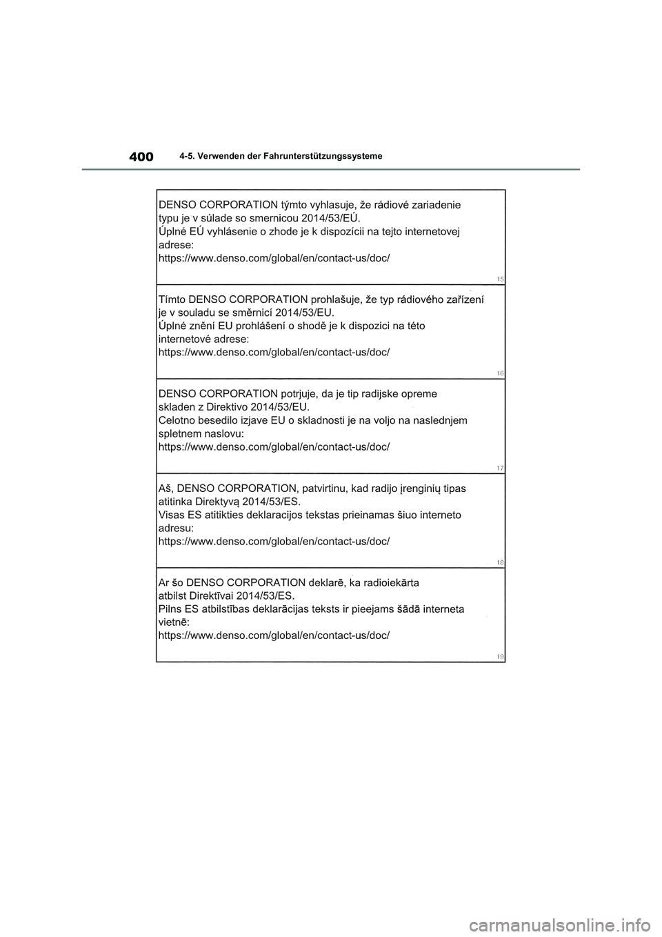 TOYOTA RAV4 2018  Betriebsanleitungen (in German) 4004-5. Verwenden der Fahrunterstützungssysteme 