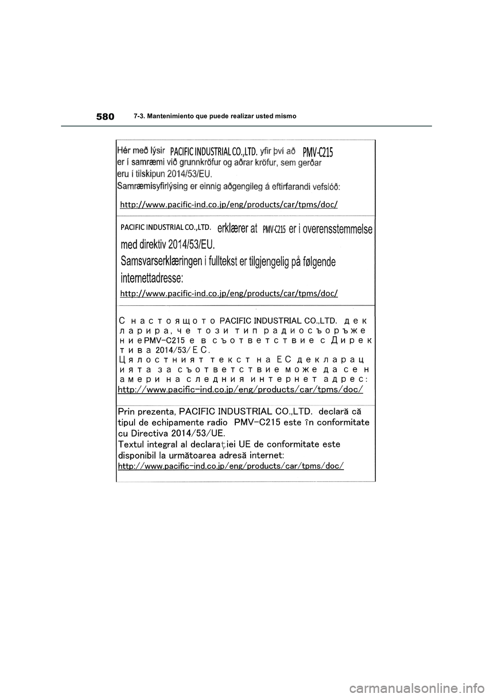 TOYOTA RAV4 2018 Manual del propietario (in Spanish) 5807-3. Mantenimiento que puede realizar usted mismo TOYOTA RAV4 2018 Manual del propietario (in Spanish) 5807-3. Mantenimiento que puede realizar usted mismo