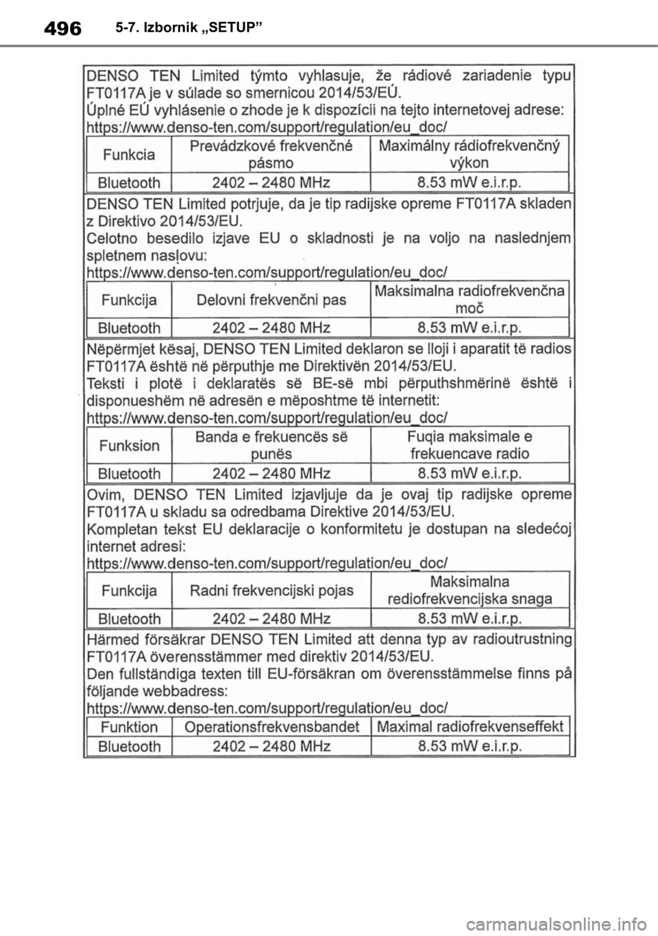 TOYOTA RAV4 2018  Upute Za Rukovanje (in Croatian) 4965-7. Izbornik „SETUP” 