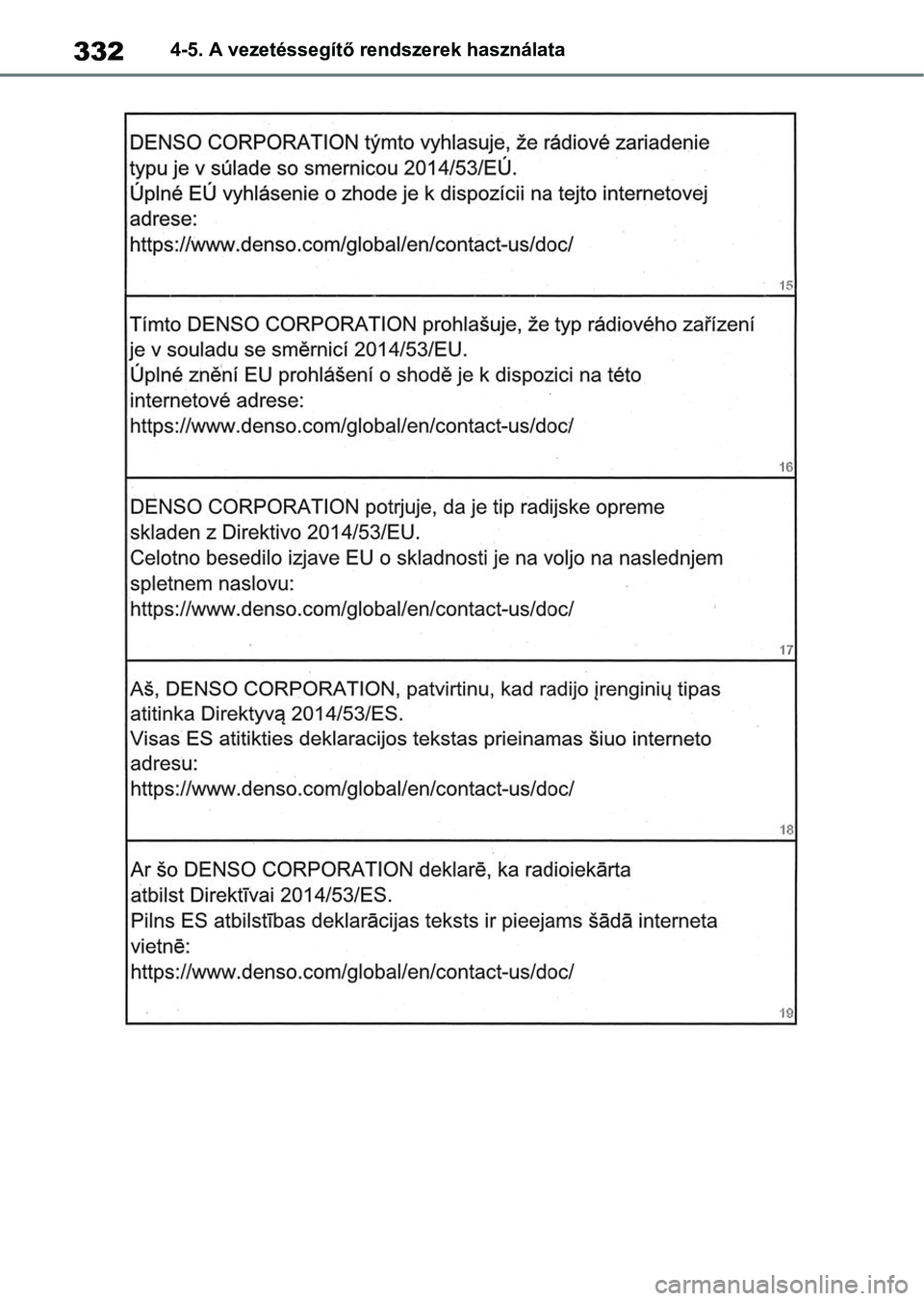 TOYOTA RAV4 2018  Kezelési útmutató (in Hungarian) 3324-5. A vezetéssegítő rendszerek használata 