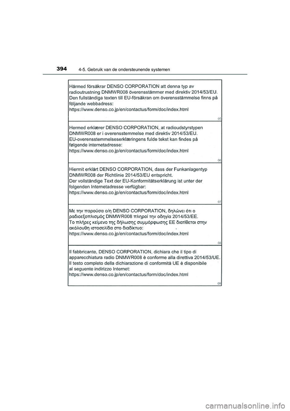 TOYOTA RAV4 2018 Instructieboekje (in Dutch) 3944-5. Gebruik van de ondersteunende systemen
RAV4_OM_OM42B70E_(EE)
RAV4_OM_OM42B70E_(EE).book Page 394 Thursday, July 6, 2017 9:19 AM TOYOTA RAV4 2018 Instructieboekje (in Dutch) 3944-5. Gebruik van de ondersteunende systemen
RAV4_OM_OM42B70E_(EE)
RAV4_OM_OM42B70E_(EE).book Page 394 Thursday, July 6, 2017 9:19 AM