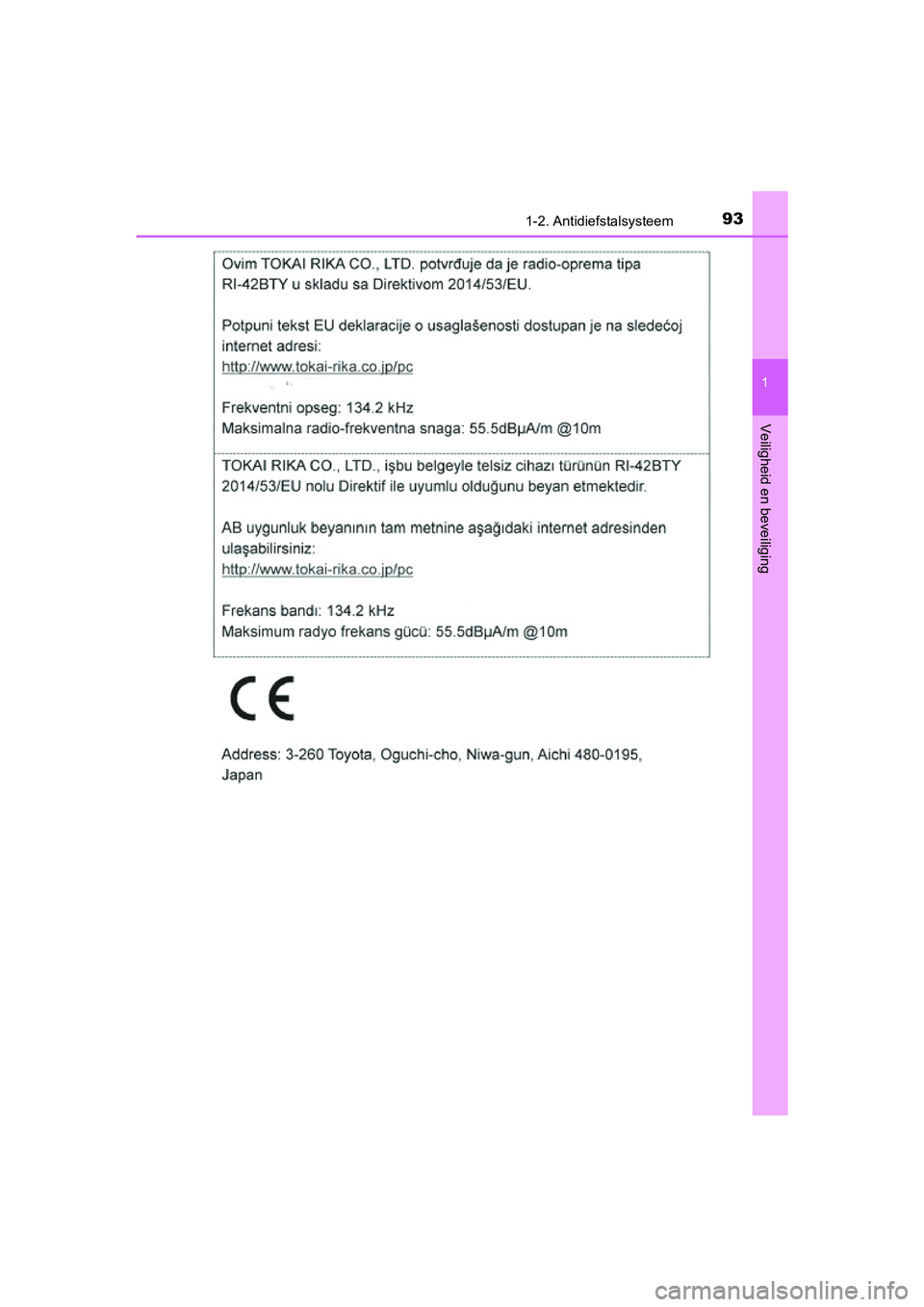 TOYOTA RAV4 2018  Instructieboekje (in Dutch) 931-2. Antidiefstalsysteem
1
RAV4_OM_OM42B70E_(EE)
Veiligheid en beveiliging
RAV4_OM_OM42B70E_(EE).book  Page 93  Thursday, July 6, 2017  9:19 AM 