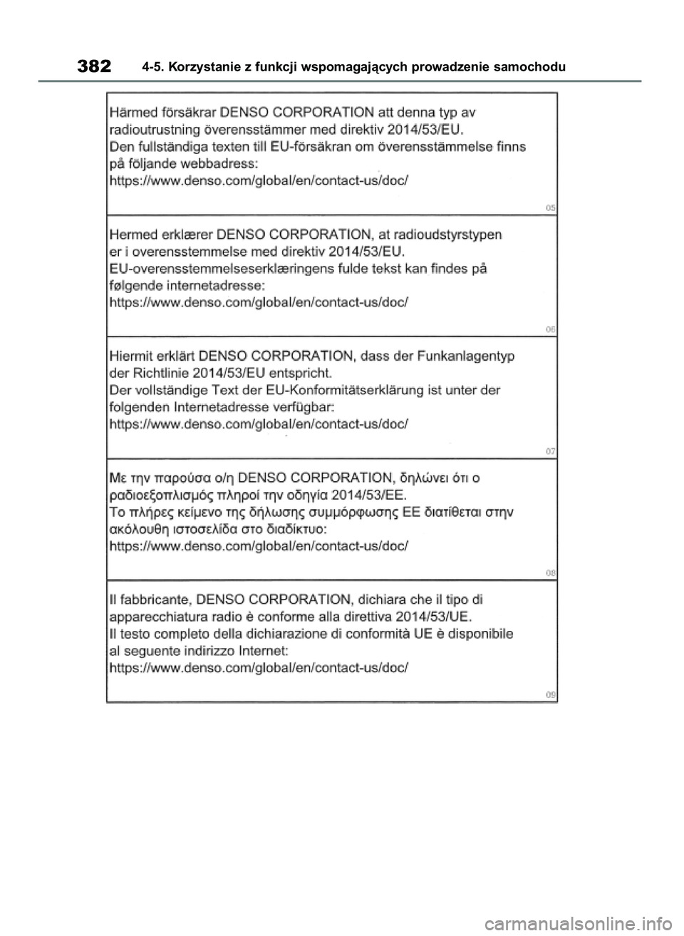 TOYOTA RAV4 2018 Instrukcja obsługi (in Polish) 3824-5. Korzystanie z funkcji wspomagajàcych prowadzenie samochodu
43 RAV4 OM42B34E 19/12/18 12:21 Page 382 TOYOTA RAV4 2018 Instrukcja obsługi (in Polish) 3824-5. Korzystanie z funkcji wspomagajàcych prowadzenie samochodu
43 RAV4 OM42B34E 19/12/18 12:21 Page 382