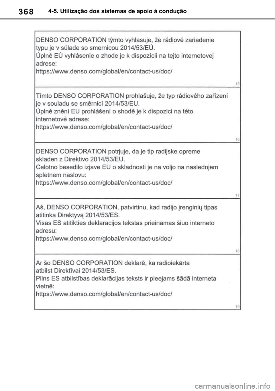 TOYOTA RAV4 2018  Manual de utilização (in Portuguese) 368������8�W�L�O�L�]�D�o�m�R��G�R�V��V�L�V�W�H�P�D�V��G�H��D�S�R�L�R��j��F�R�Q�G�X�o�m�R 