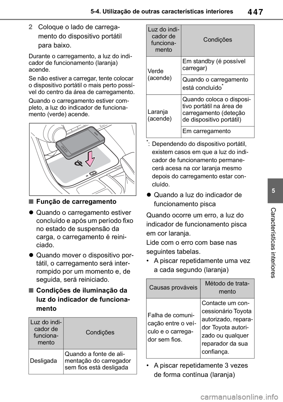 TOYOTA RAV4 2018  Manual de utilização (in Portuguese) 447
� ������8�W�L�O�L�]�D�o�m�R��G�H��R�X�W�U�D�V��F�D�U�D�F�W�H�U�t�V�W�L�F�D�V��L�Q�W�H�U�L�R�U�H�V
�&�D�U�D�F�W�H�U�t�V�W�L�F�D�V��L�Q�W�H�U�L�R�U�H�V
2�&�R�O�R�T�X�H��R��O�D�G�R��G�H