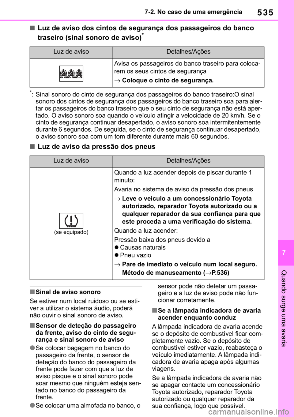 TOYOTA RAV4 2018  Manual de utilização (in Portuguese) 535
� ������1�R��F�D�V�R��G�H��X�P�D��H�P�H�U�J�r�Q�F�L�D
�4�X�D�Q�G�R��V�X�U�J�H��X�P�D��D�Y�D�U�L�D
■<002f0058005d000300470048000300440059004c00560052000300470052005600030046004c00510