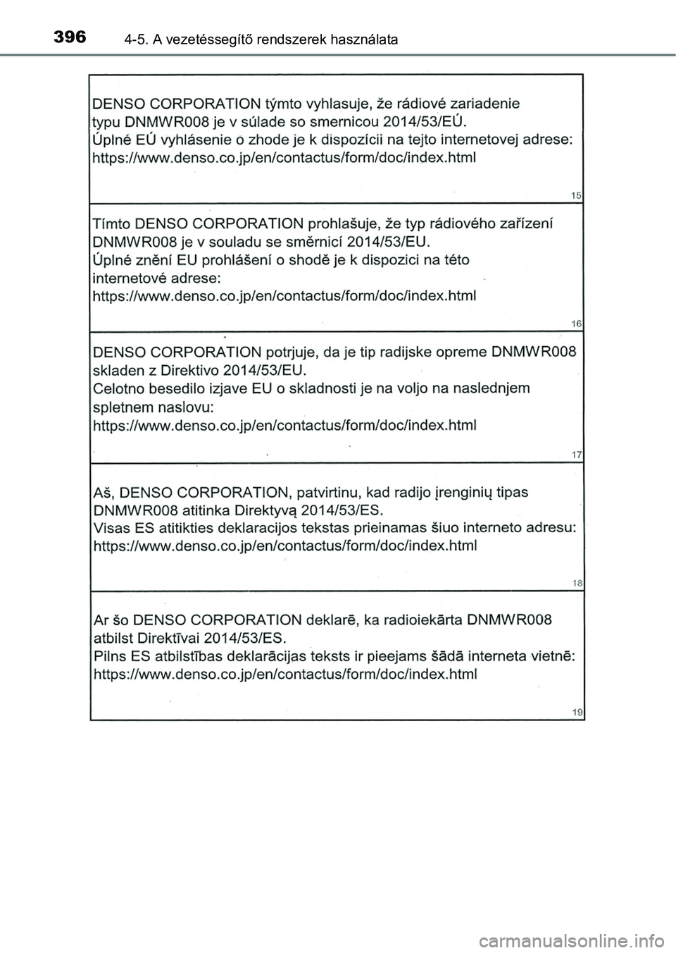 TOYOTA RAV4 2017  Kezelési útmutató (in Hungarian) 3964-5. A vezetéssegítő rendszerek használata 