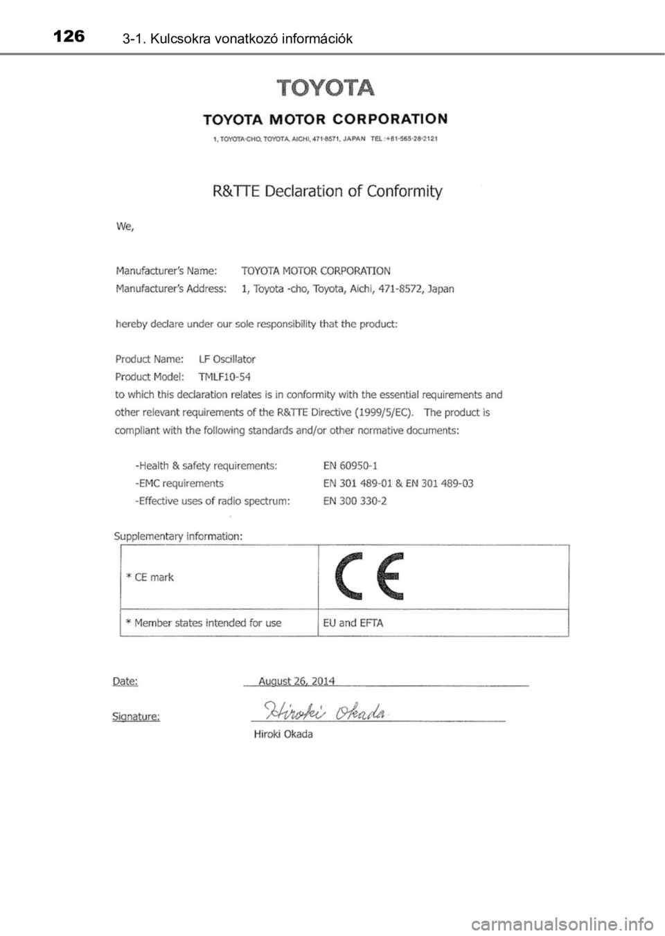 TOYOTA RAV4 2016  Kezelési útmutató (in Hungarian) 1263-1. Kulcsokra vonatkozó információk 