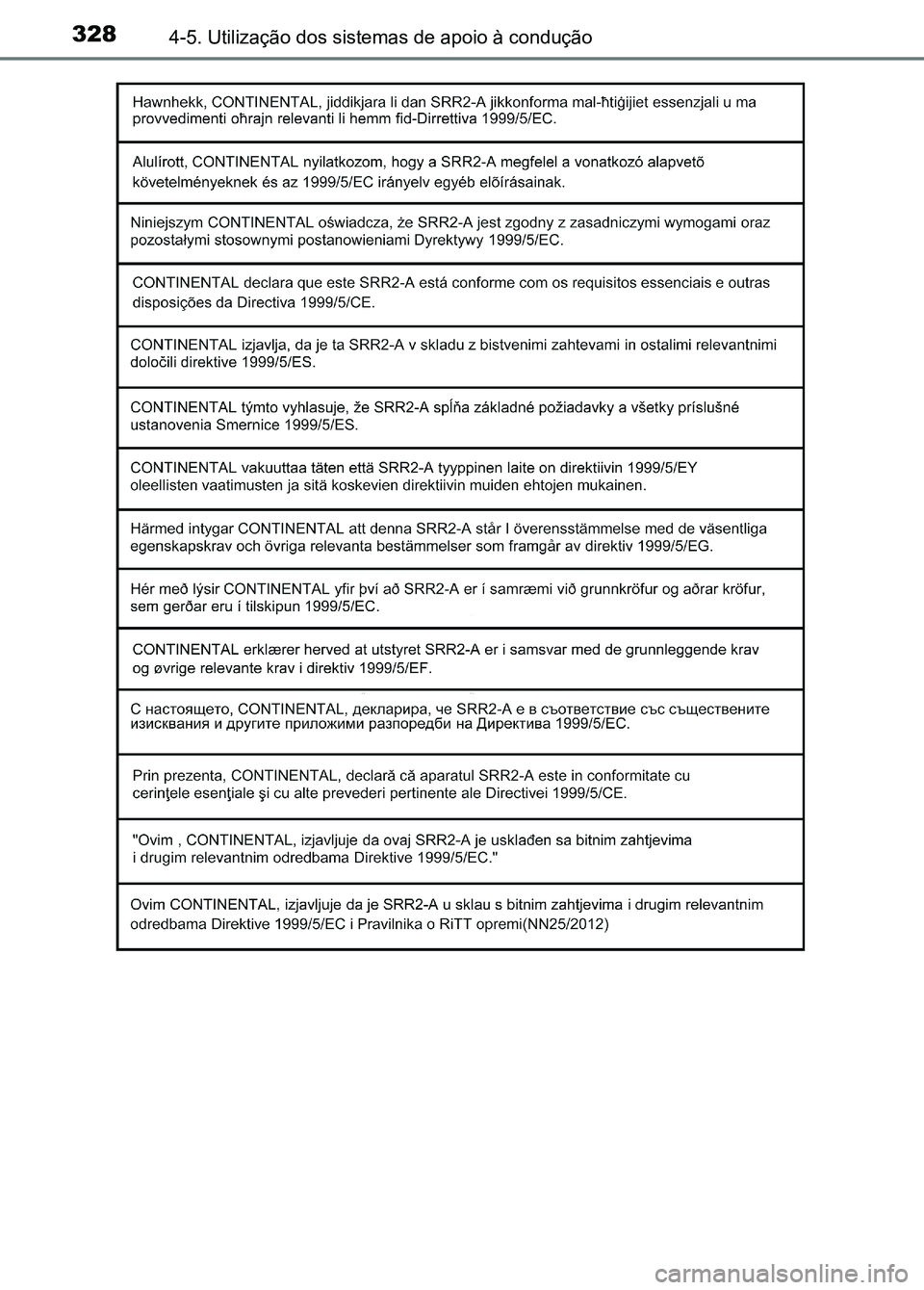 TOYOTA RAV4 2016 Manual de utilização (in Portuguese) 3284-5. Utilização dos sistemas de apoio à condução
sec_04-05.fm Page 328 Thurs day, October 6, 2016 11:56 AM TOYOTA RAV4 2016 Manual de utilização (in Portuguese) 3284-5. Utilização dos sistemas de apoio à condução
sec_04-05.fm Page 328 Thurs day, October 6, 2016 11:56 AM