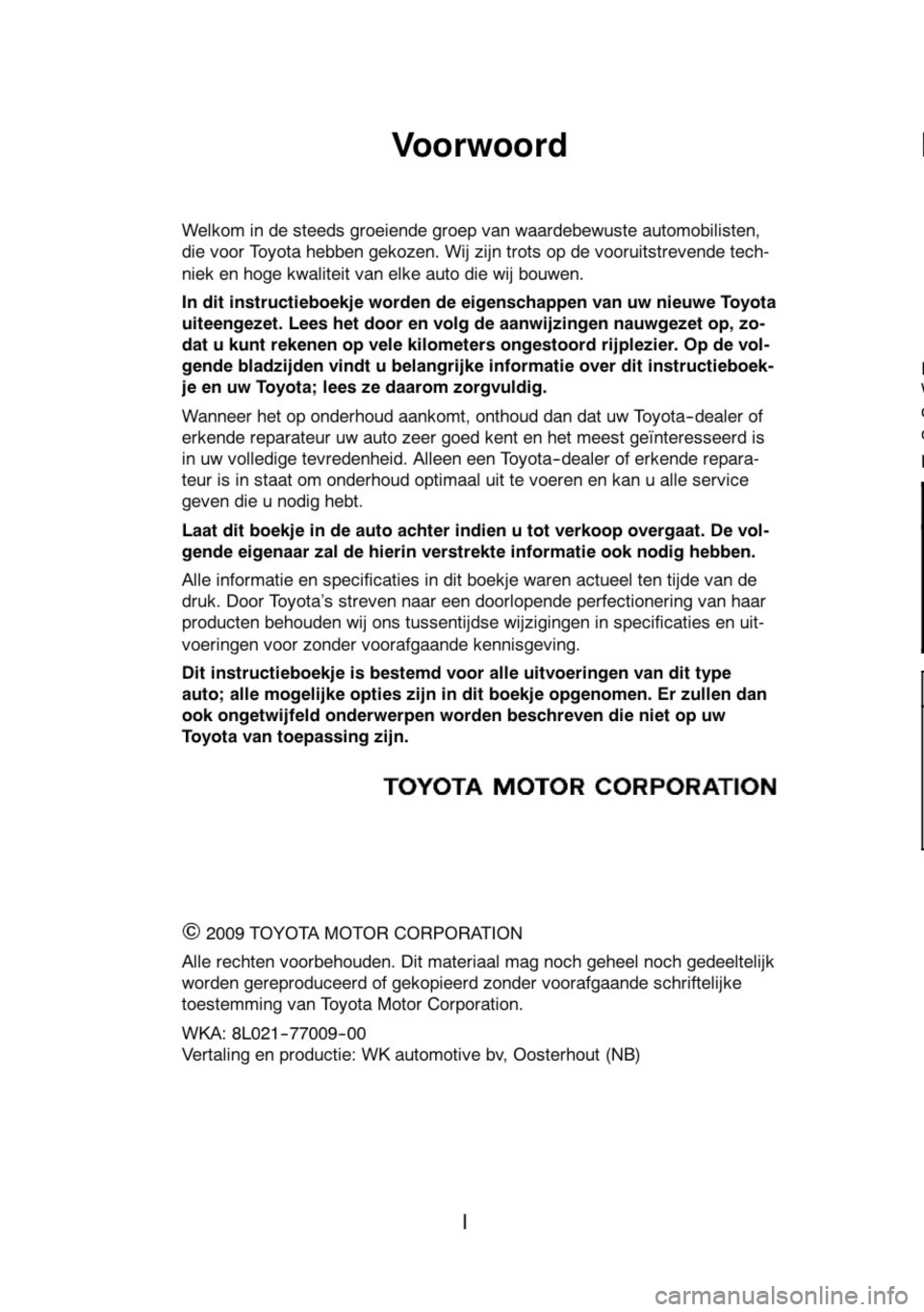 TOYOTA RAV4 2010 Instructieboekje (in Dutch) TOYOTA RAV4 2010 Instructieboekje (in Dutch)