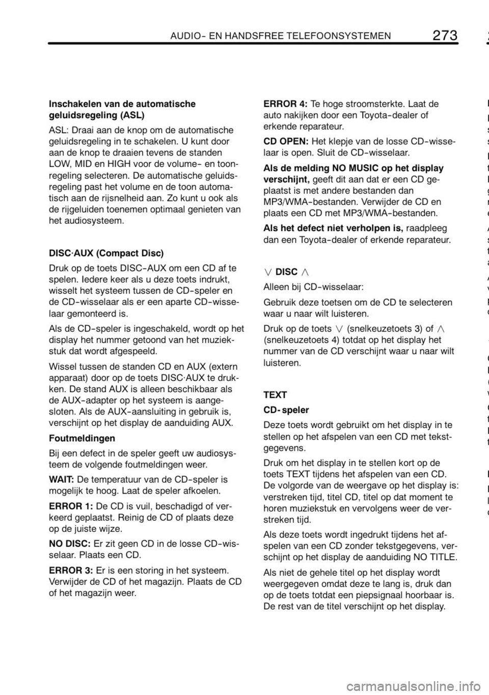 TOYOTA RAV4 2010 Instructieboekje (in Dutch) TOYOTA RAV4 2010 Instructieboekje (in Dutch)