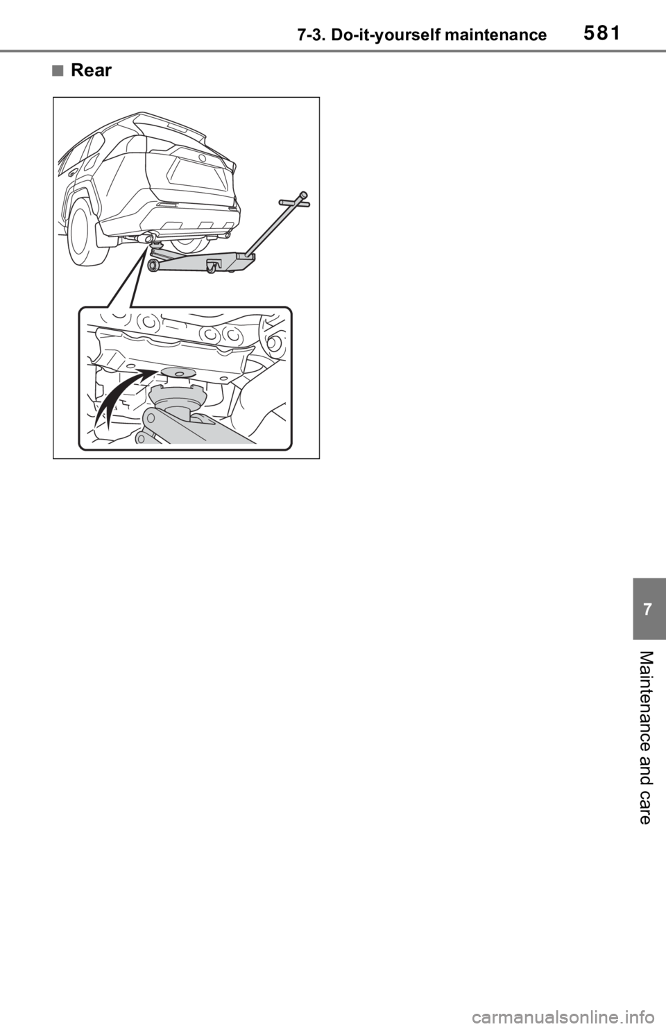 TOYOTA RAV4 HYBRID 2021  Owners Manual 5817-3. Do-it-yourself maintenance
7
Maintenance and care
■Rear 