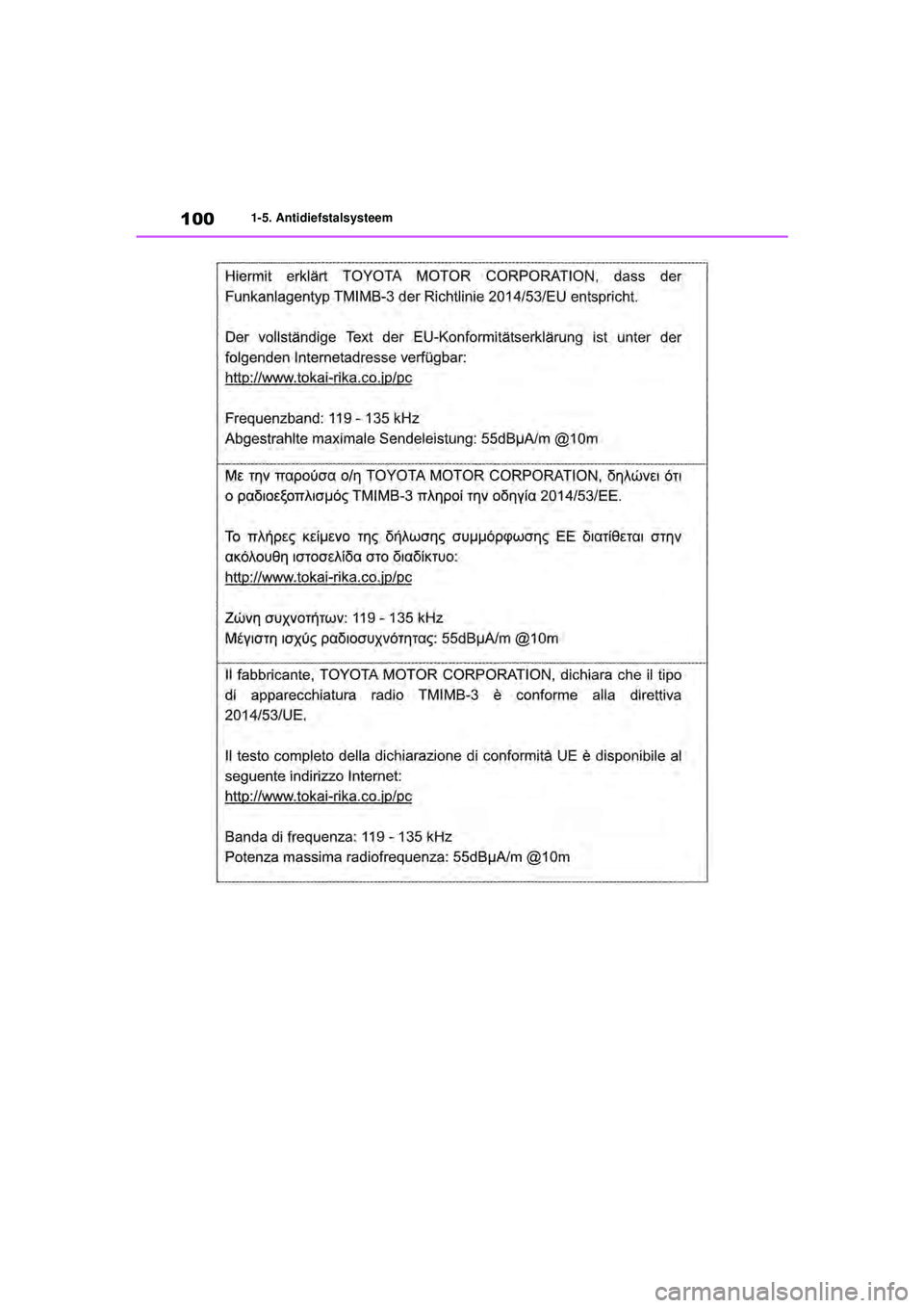 TOYOTA RAV4 HYBRID 2021  Instructieboekje (in Dutch) 1001-5. Antidiefstalsysteem
pM_RAV4-HV_OM_OM42D32E_(EE).book  Page 100  Wednesday, July 29, 2020  9:01 AM 