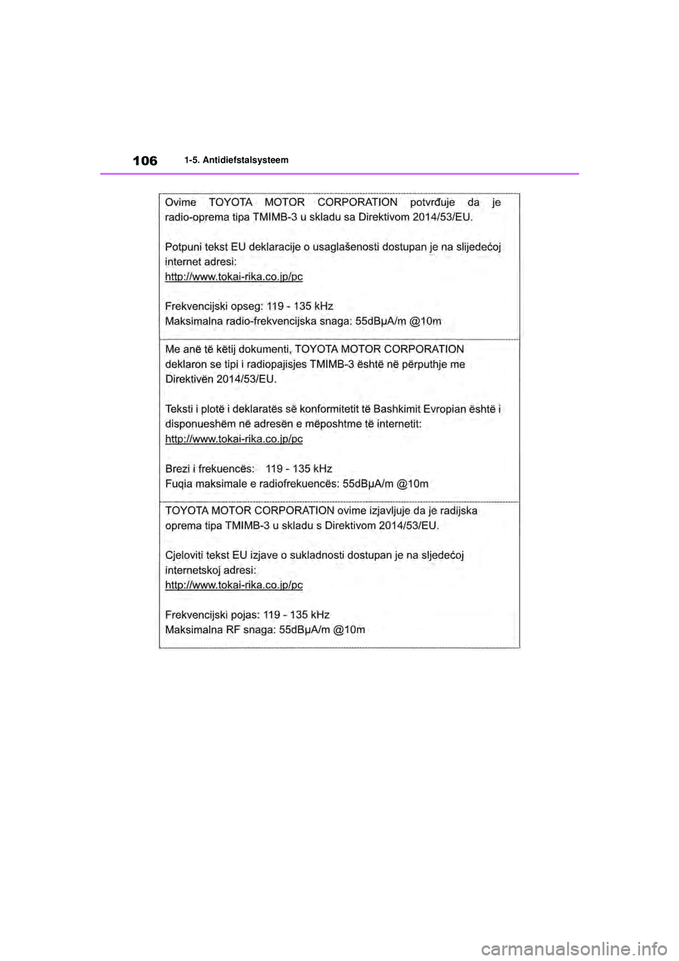 TOYOTA RAV4 HYBRID 2021  Instructieboekje (in Dutch) 1061-5. Antidiefstalsysteem
pM_RAV4-HV_OM_OM42D32E_(EE).book  Page 106  Wednesday, July 29, 2020  9:01 AM 