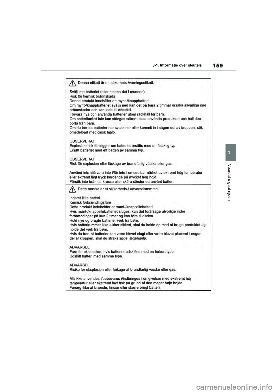 TOYOTA RAV4 HYBRID 2021  Instructieboekje (in Dutch) 159
3
3-1. Informatie over sleutels
Voordat u gaat rijden
pM_RAV4-HV_OM_OM42D32E_(EE).book  Page 
159  Wednesday, July 29, 2020  9:01 AM 
