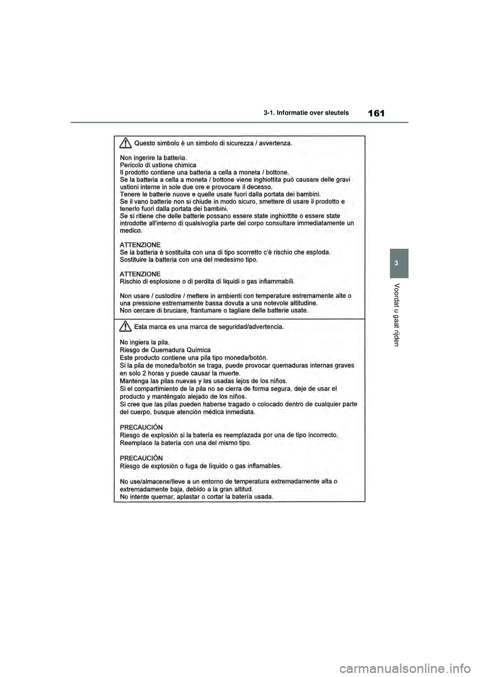 TOYOTA RAV4 HYBRID 2021  Instructieboekje (in Dutch) 161
3
3-1. Informatie over sleutels
Voordat u gaat rijden
pM_RAV4-HV_OM_OM42D32E_(EE).book  Page 
161  Wednesday, July 29, 2020  9:01 AM 