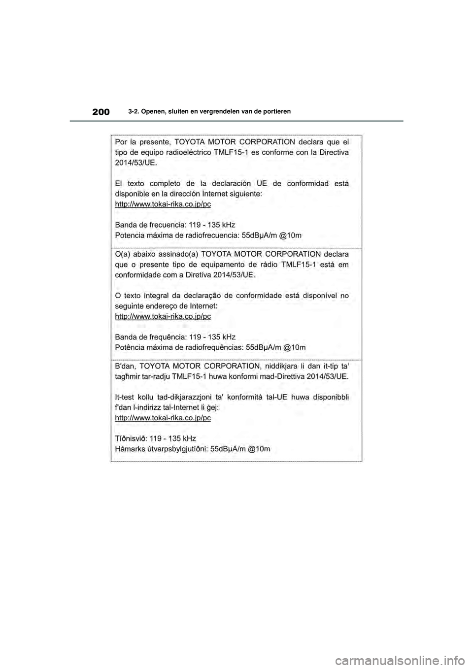TOYOTA RAV4 HYBRID 2021  Instructieboekje (in Dutch) 2003-2. Openen, sluiten en vergrendelen van de portieren
pM_RAV4-HV_OM_OM42D32E_(EE).book  Page 200  Wednesday, July 29, 2020  9:01 AM 
