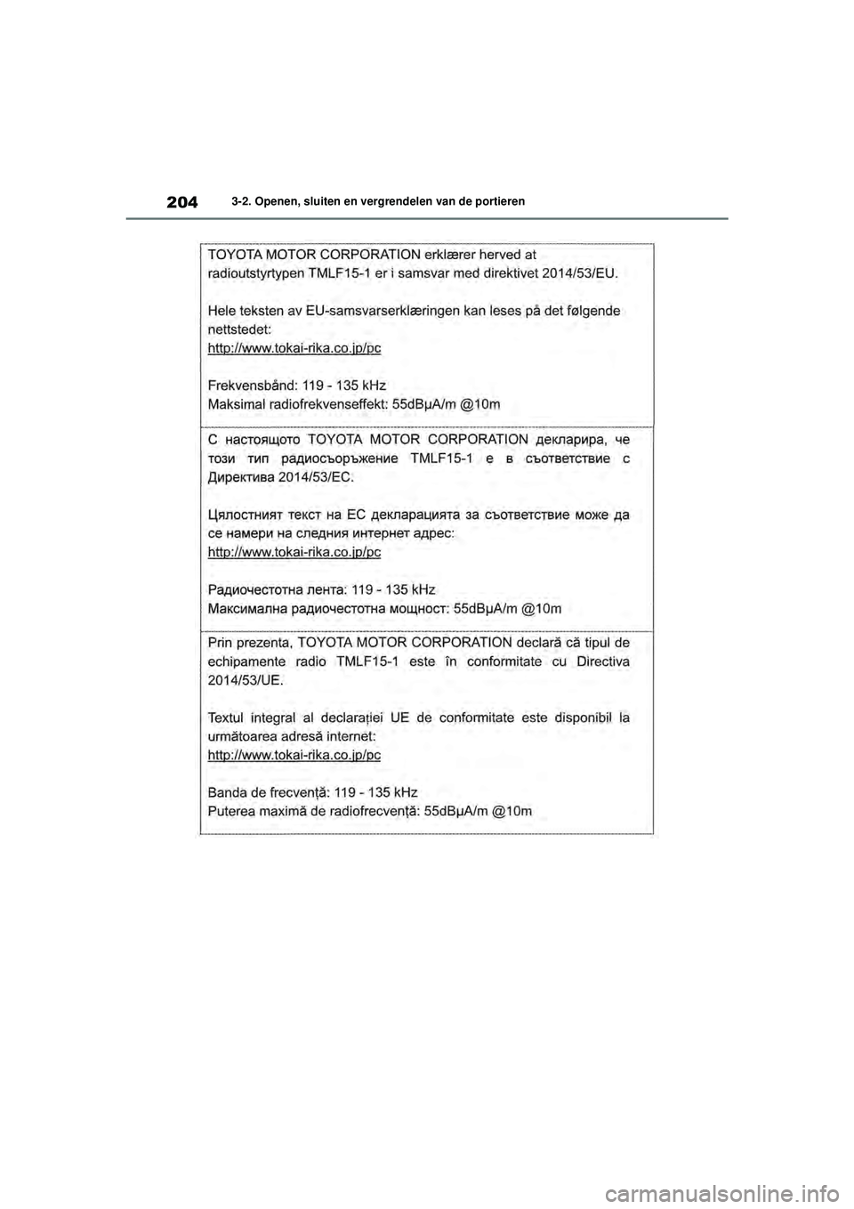 TOYOTA RAV4 HYBRID 2021  Instructieboekje (in Dutch) 2043-2. Openen, sluiten en vergrendelen van de portieren
pM_RAV4-HV_OM_OM42D32E_(EE).book  Page 204  Wednesday, July 29, 2020  9:01 AM 