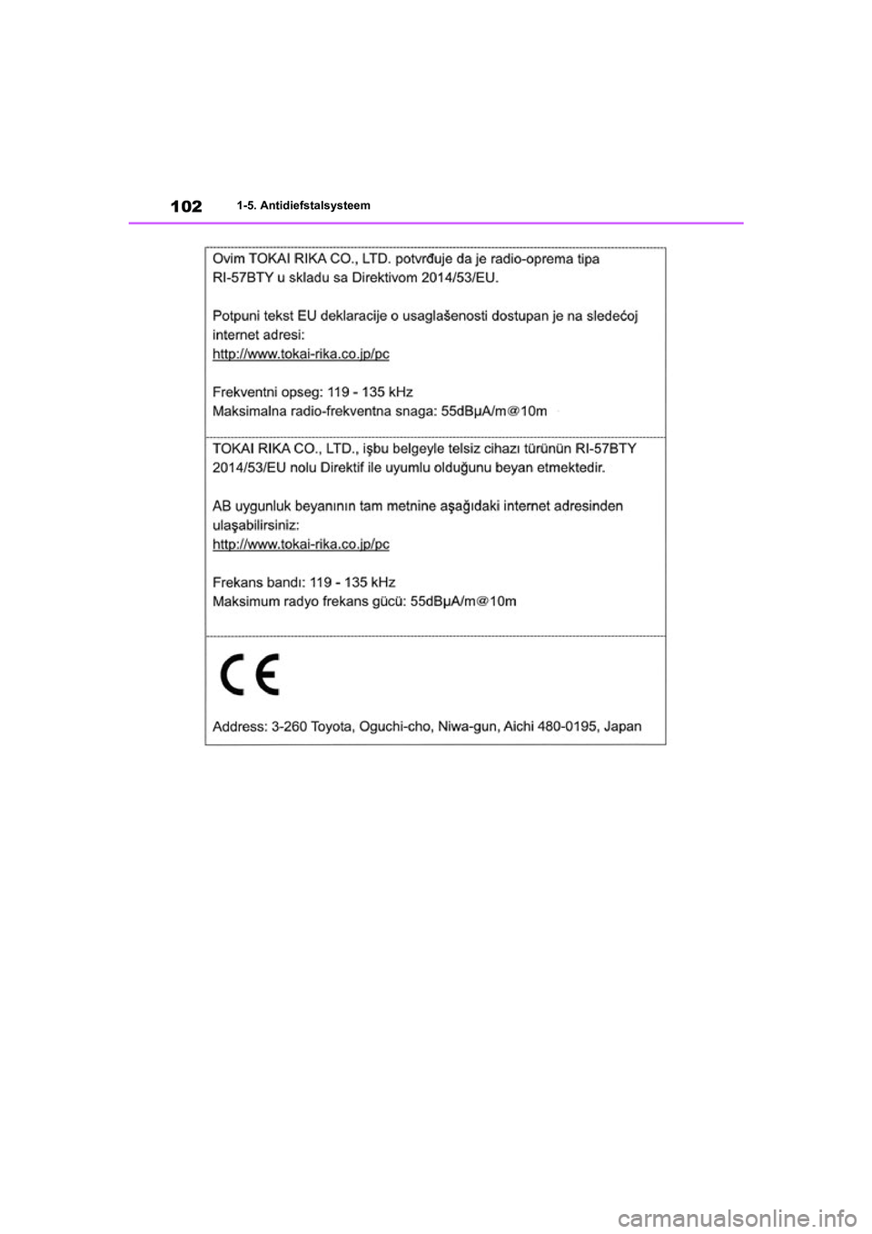 TOYOTA RAV4 HYBRID 2020  Instructieboekje (in Dutch) 1021-5. Antidiefstalsysteem
pM_RAV4-HV_OM_OM42C86E_(EE).book  Page 102  Wednesday, October 9, 2019  11:15 AM 