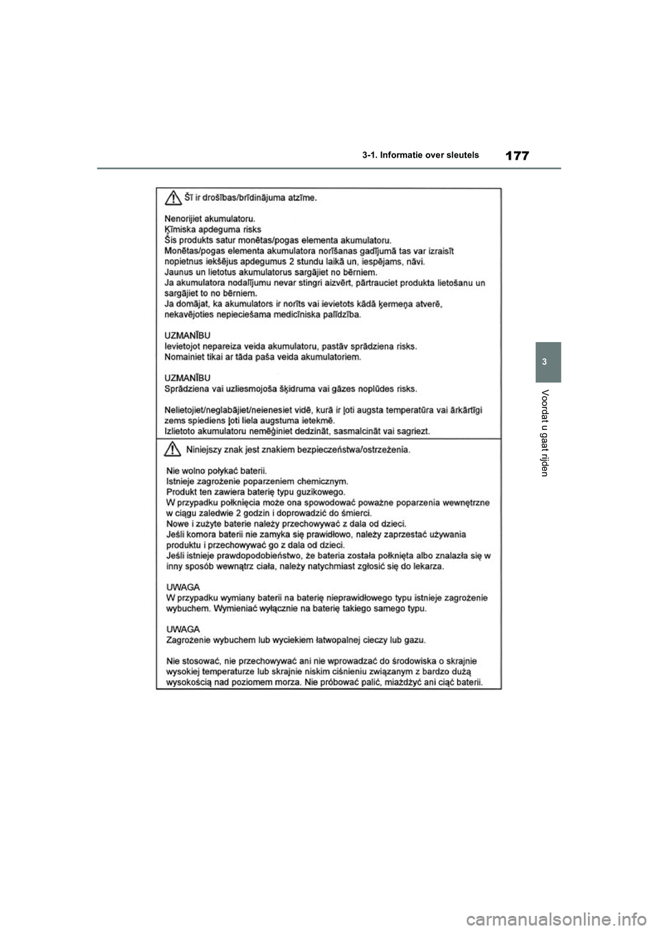 TOYOTA RAV4 HYBRID 2020  Instructieboekje (in Dutch) 177
3
3-1. Informatie over sleutels
Voordat u gaat rijden
pM_RAV4-HV_OM_OM42C86E_(EE).boo
k  Page 177  Wednesday, October 9, 2019  11:15 AM 
