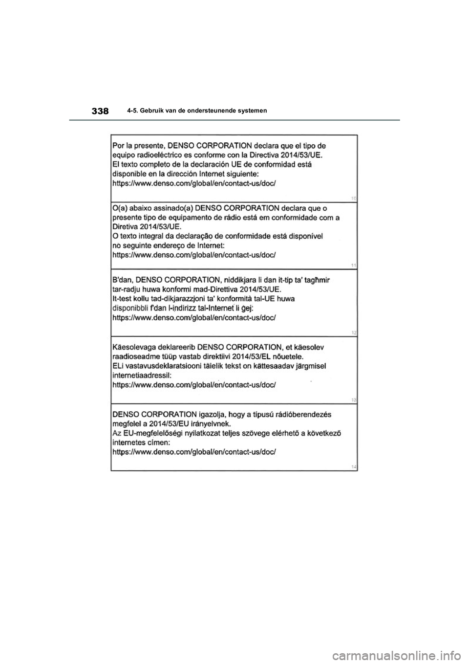TOYOTA RAV4 HYBRID 2020  Instructieboekje (in Dutch) 3384-5. Gebruik van de ondersteunende systemen
pM_RAV4-HV_OM_OM42C86E_(EE).book  Page 338  Wednesday, October 9, 2019  11:15 AM 