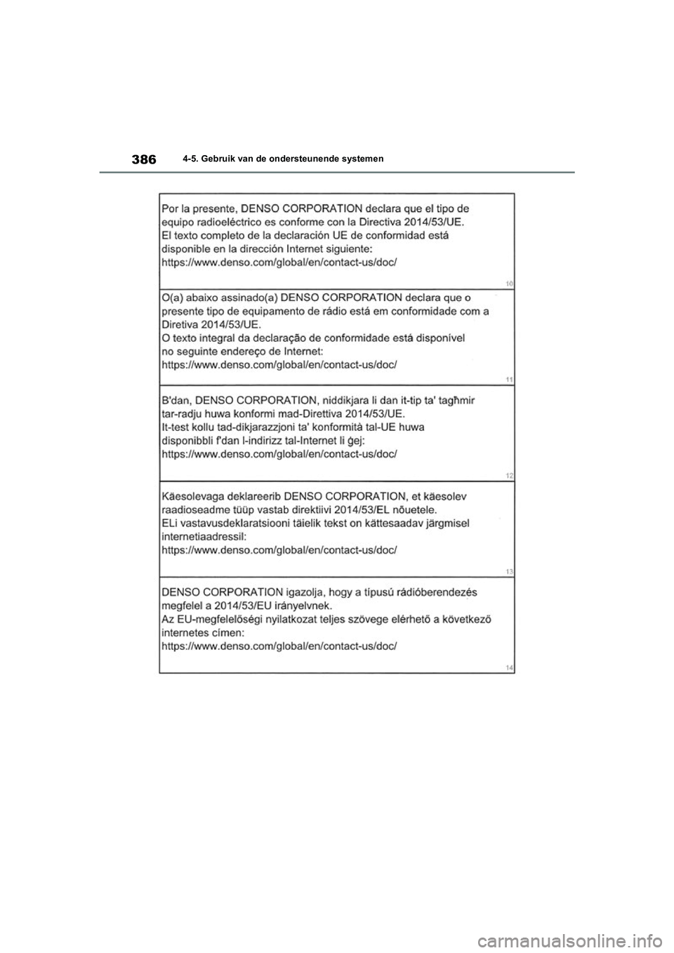 TOYOTA RAV4 HYBRID 2020 Instructieboekje (in Dutch) 3864-5. Gebruik van de ondersteunende systemen
pM_RAV4-HV_OM_OM42C86E_(EE).book Page 386 Wednesday, October 9, 2019 11:15 AM TOYOTA RAV4 HYBRID 2020 Instructieboekje (in Dutch) 3864-5. Gebruik van de ondersteunende systemen
pM_RAV4-HV_OM_OM42C86E_(EE).book Page 386 Wednesday, October 9, 2019 11:15 AM