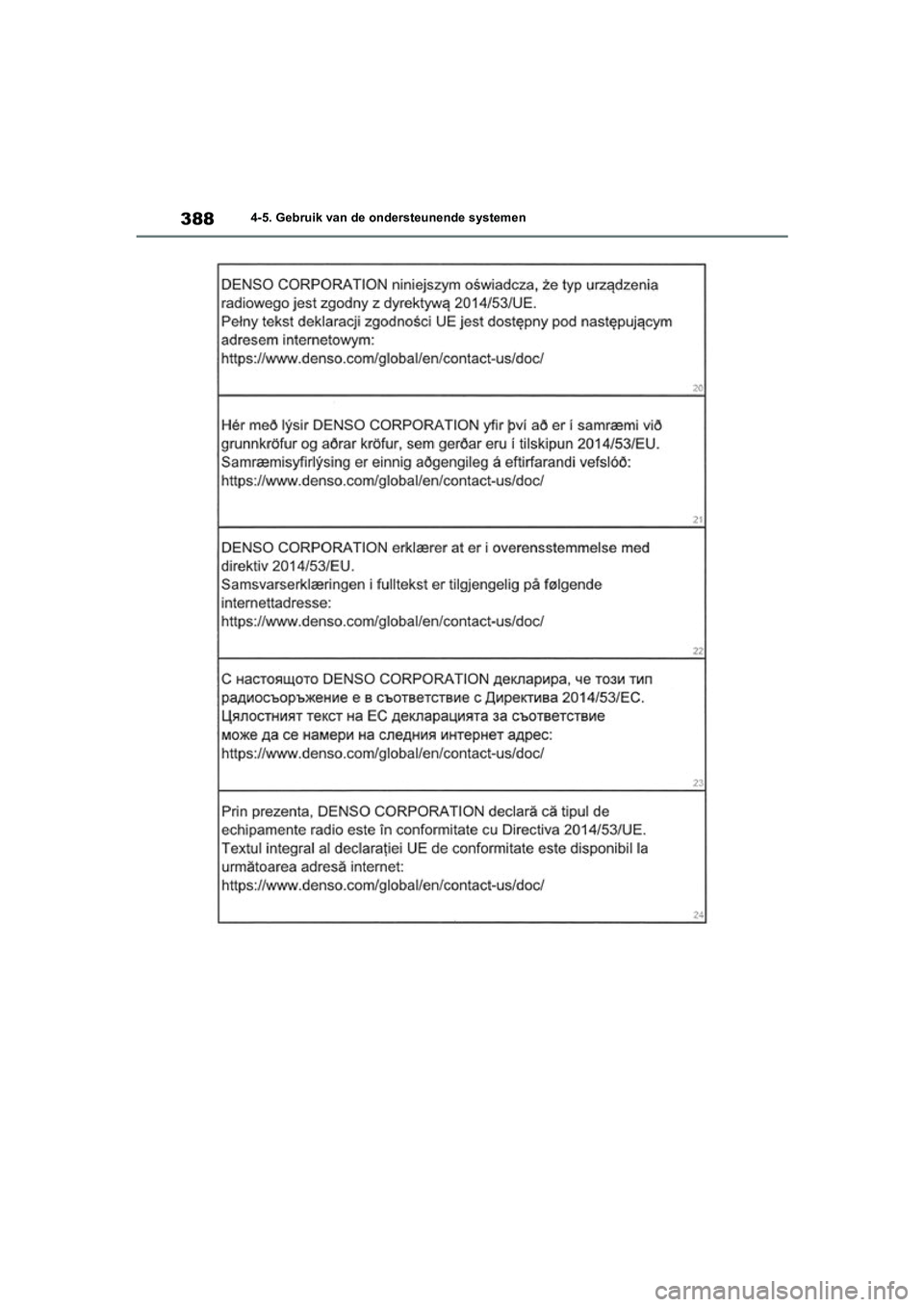 TOYOTA RAV4 HYBRID 2020 Instructieboekje (in Dutch) 3884-5. Gebruik van de ondersteunende systemen
pM_RAV4-HV_OM_OM42C86E_(EE).book Page 388 Wednesday, October 9, 2019 11:15 AM TOYOTA RAV4 HYBRID 2020 Instructieboekje (in Dutch) 3884-5. Gebruik van de ondersteunende systemen
pM_RAV4-HV_OM_OM42C86E_(EE).book Page 388 Wednesday, October 9, 2019 11:15 AM