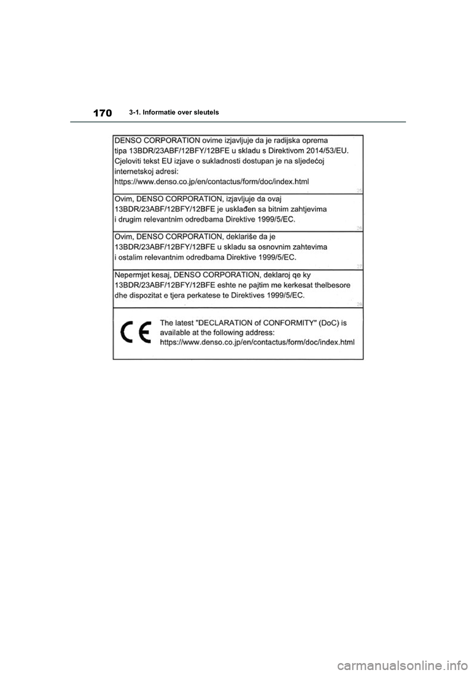 TOYOTA RAV4 HYBRID 2019  Instructieboekje (in Dutch) 1703-1. Informatie over sleutels
pM_RAV4-HV_OM_OM42D12E_(EE).book  Page 170  Friday, March 22, 2019  11:40 AM 
