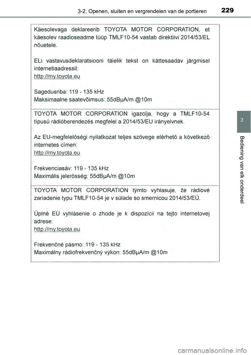 TOYOTA RAV4 HYBRID 2018  Instructieboekje (in Dutch) 2293-2. Openen, sluiten en vergrendelen van de portieren
3
Bediening van elk onderdeel 