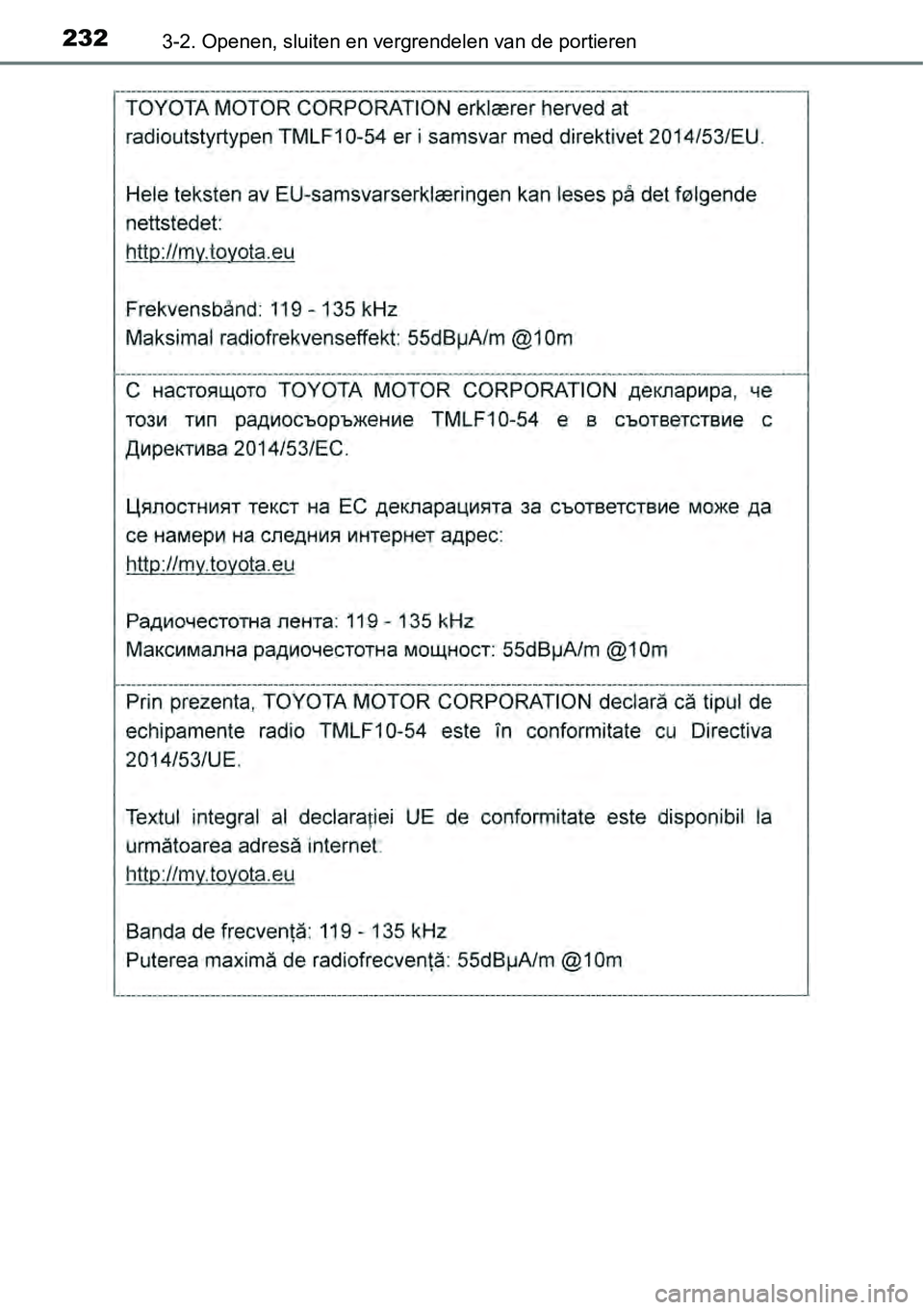 TOYOTA RAV4 HYBRID 2018  Instructieboekje (in Dutch) 2323-2. Openen, sluiten en vergrendelen van de portieren 