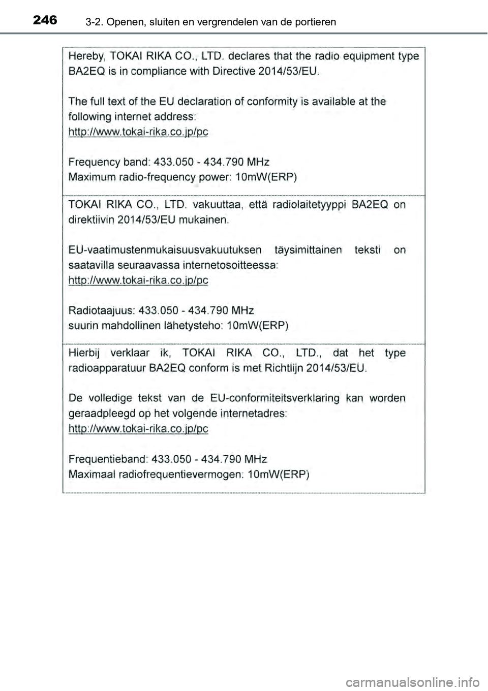 TOYOTA RAV4 HYBRID 2018  Instructieboekje (in Dutch) 2463-2. Openen, sluiten en vergrendelen van de portieren 