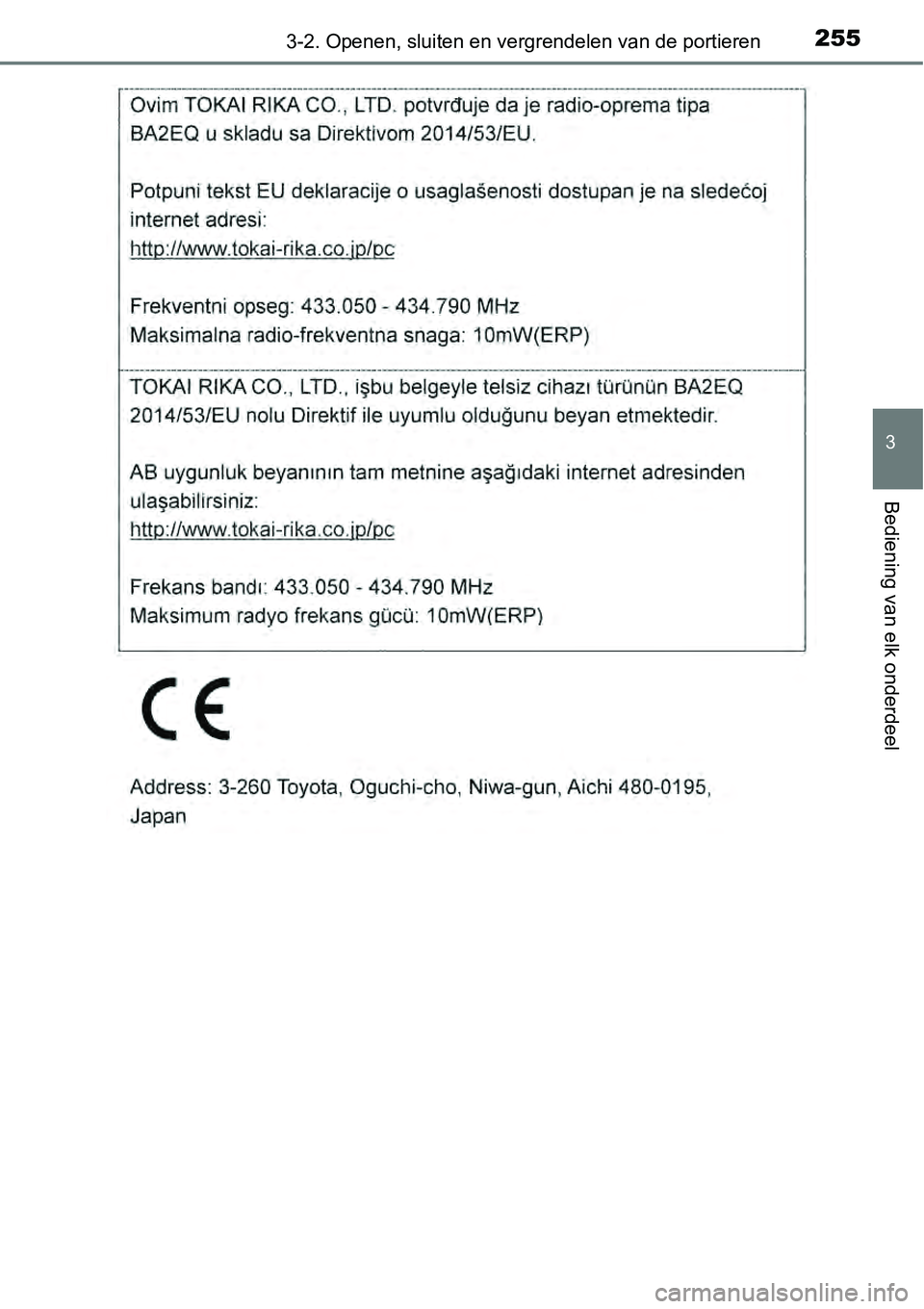 TOYOTA RAV4 HYBRID 2018  Instructieboekje (in Dutch) 2553-2. Openen, sluiten en vergrendelen van de portieren
3
Bediening van elk onderdeel 
