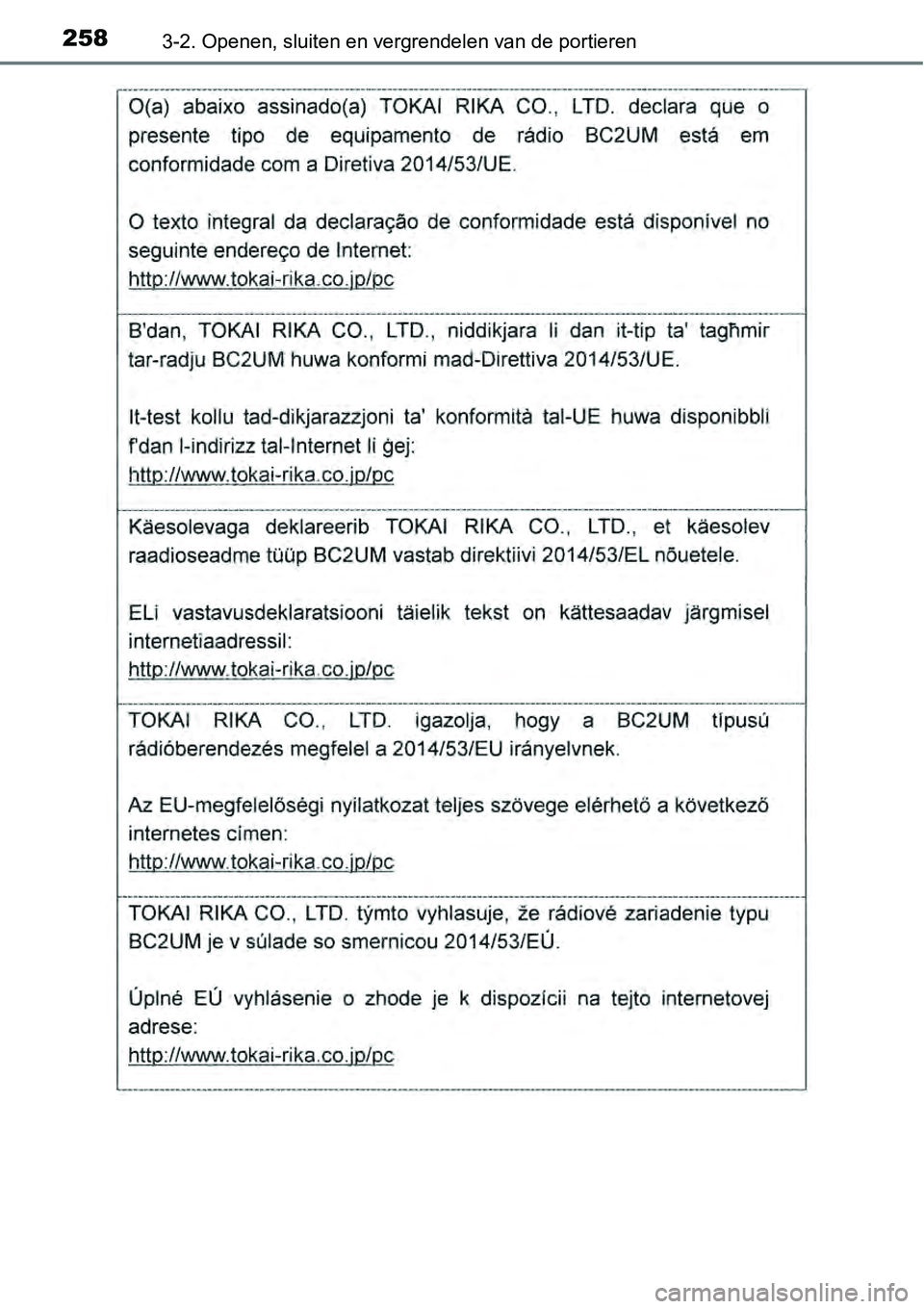 TOYOTA RAV4 HYBRID 2018  Instructieboekje (in Dutch) 2583-2. Openen, sluiten en vergrendelen van de portieren 