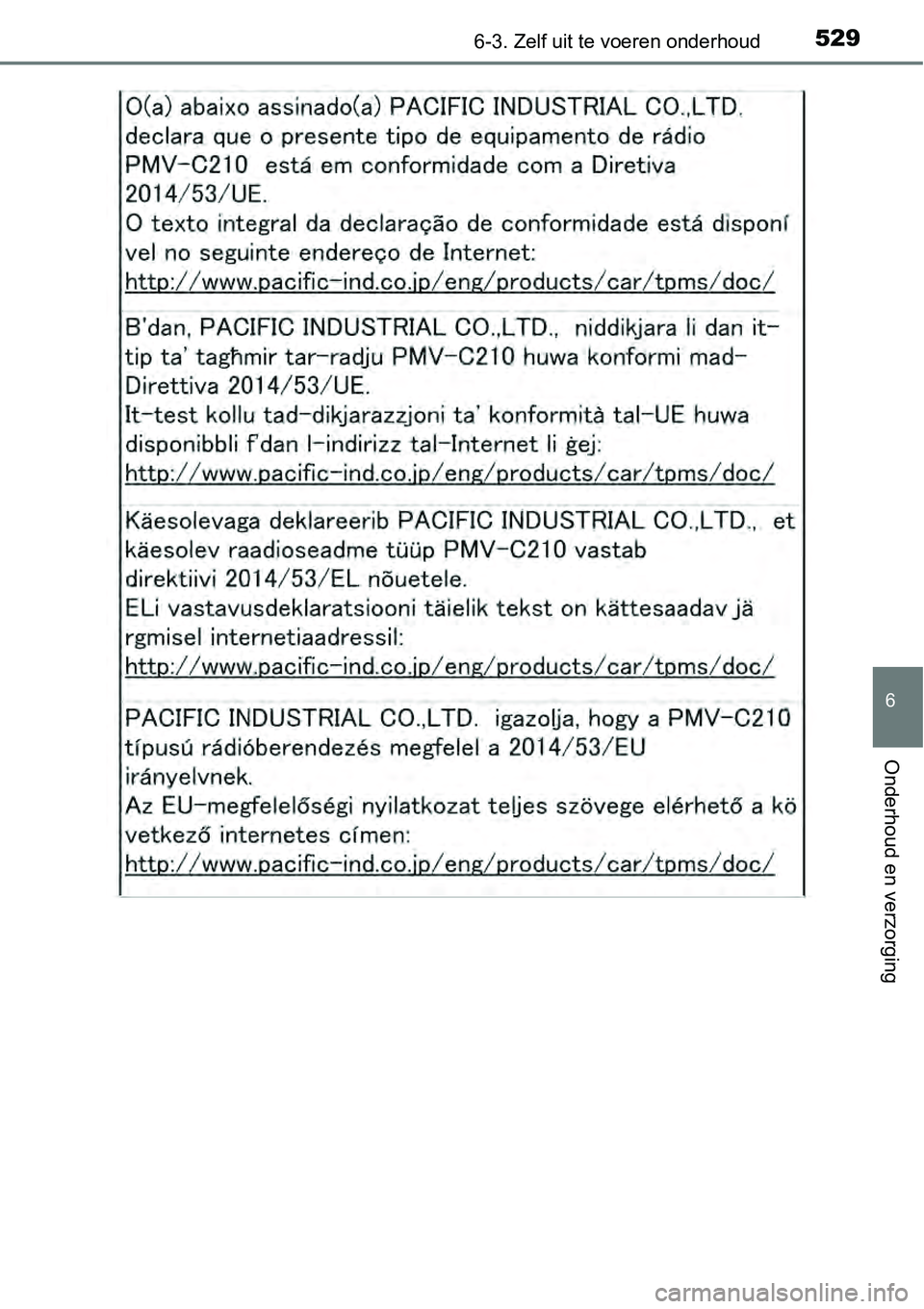 TOYOTA RAV4 HYBRID 2018  Instructieboekje (in Dutch) 5296-3. Zelf uit te voeren onderhoud
6
Onderhoud en verzorging 